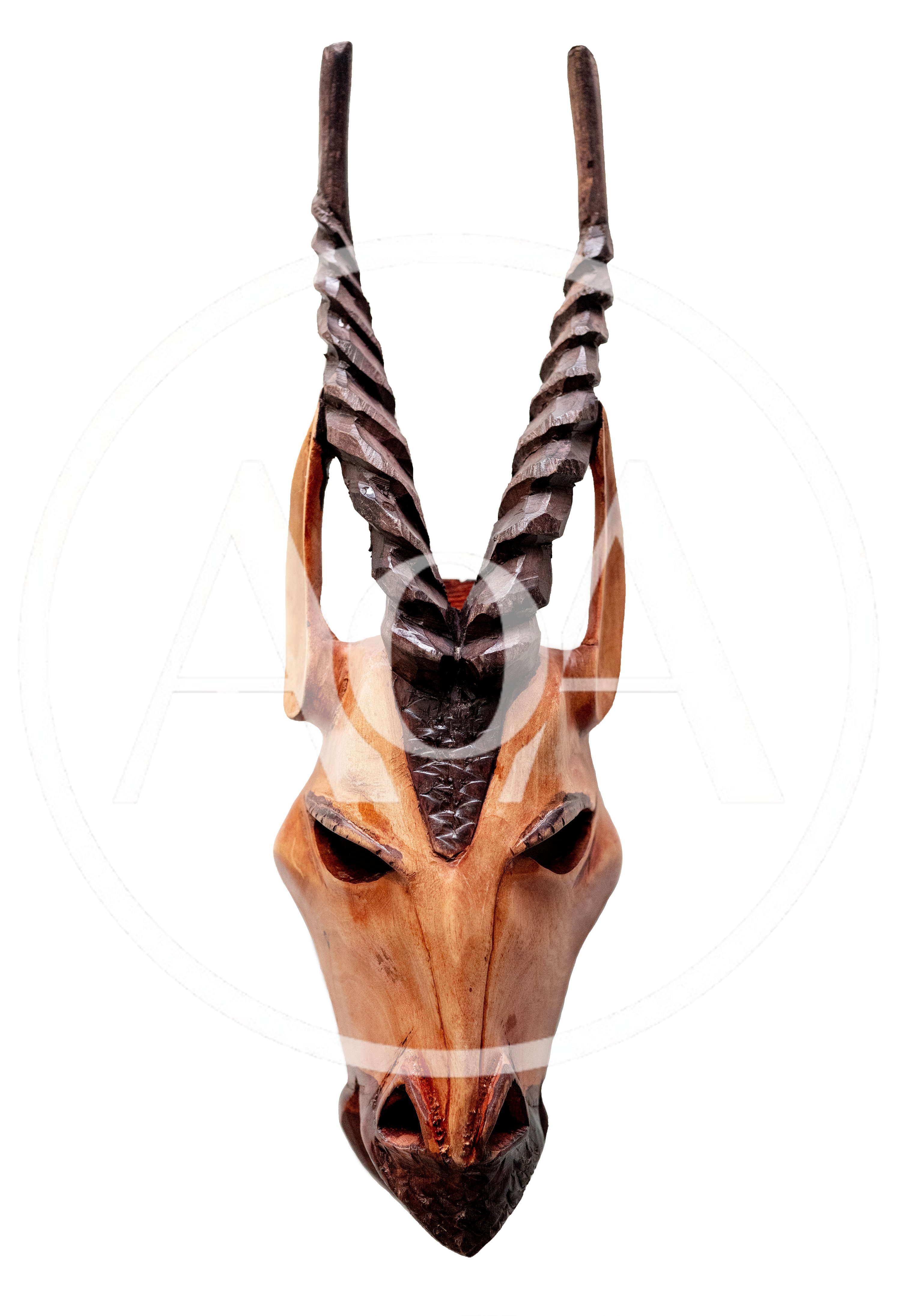 Hand Carved Wooden African Antelope Mask