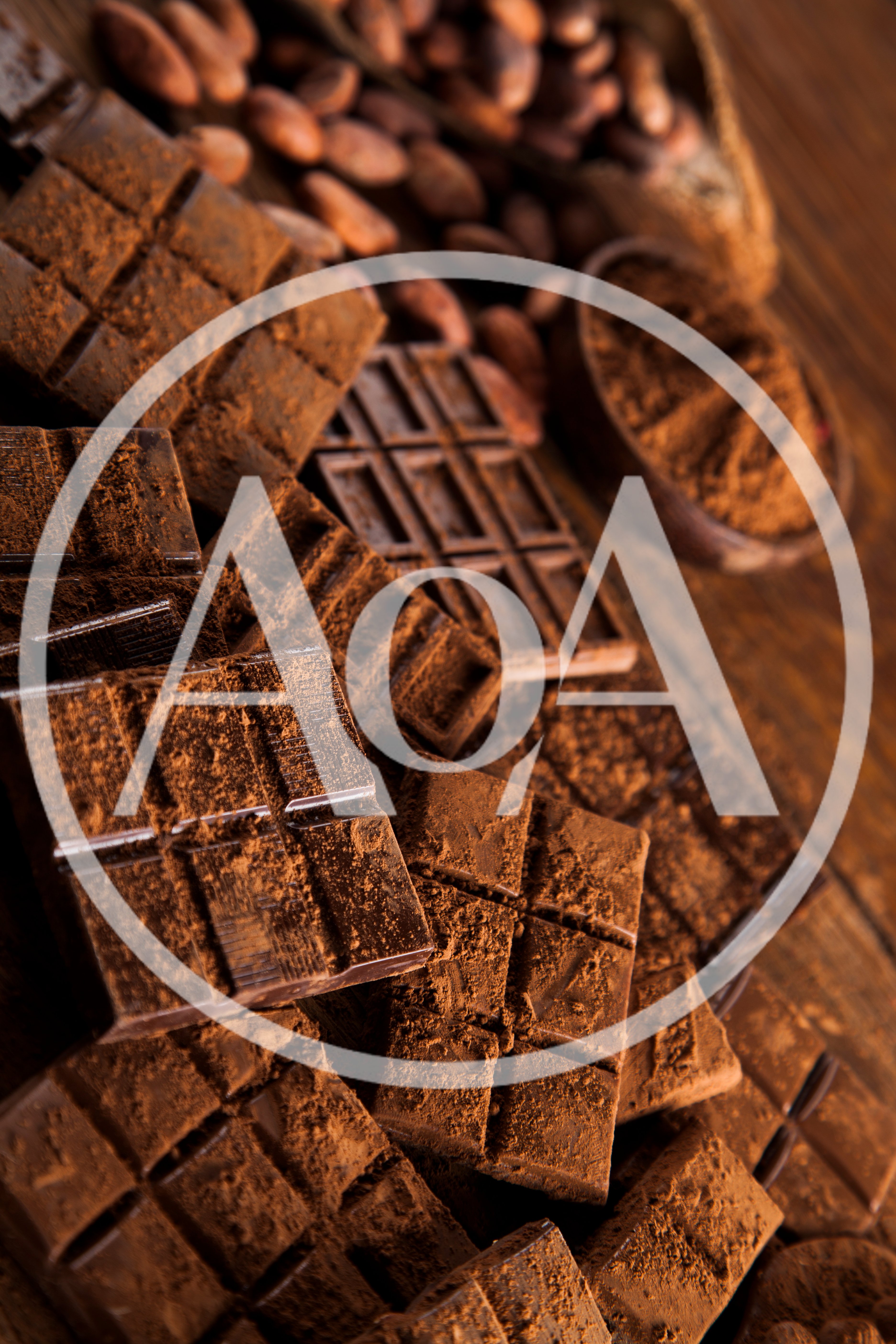 Dark Chocolate Bars With Cocoa Powder And Beans