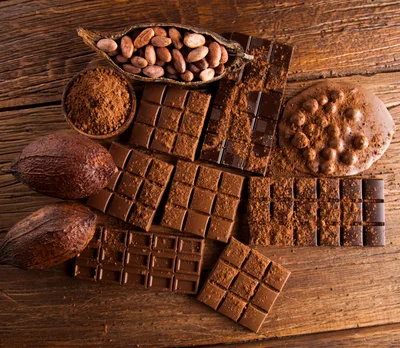 Assorted Chocolate Bars and Raw Cacao Beans