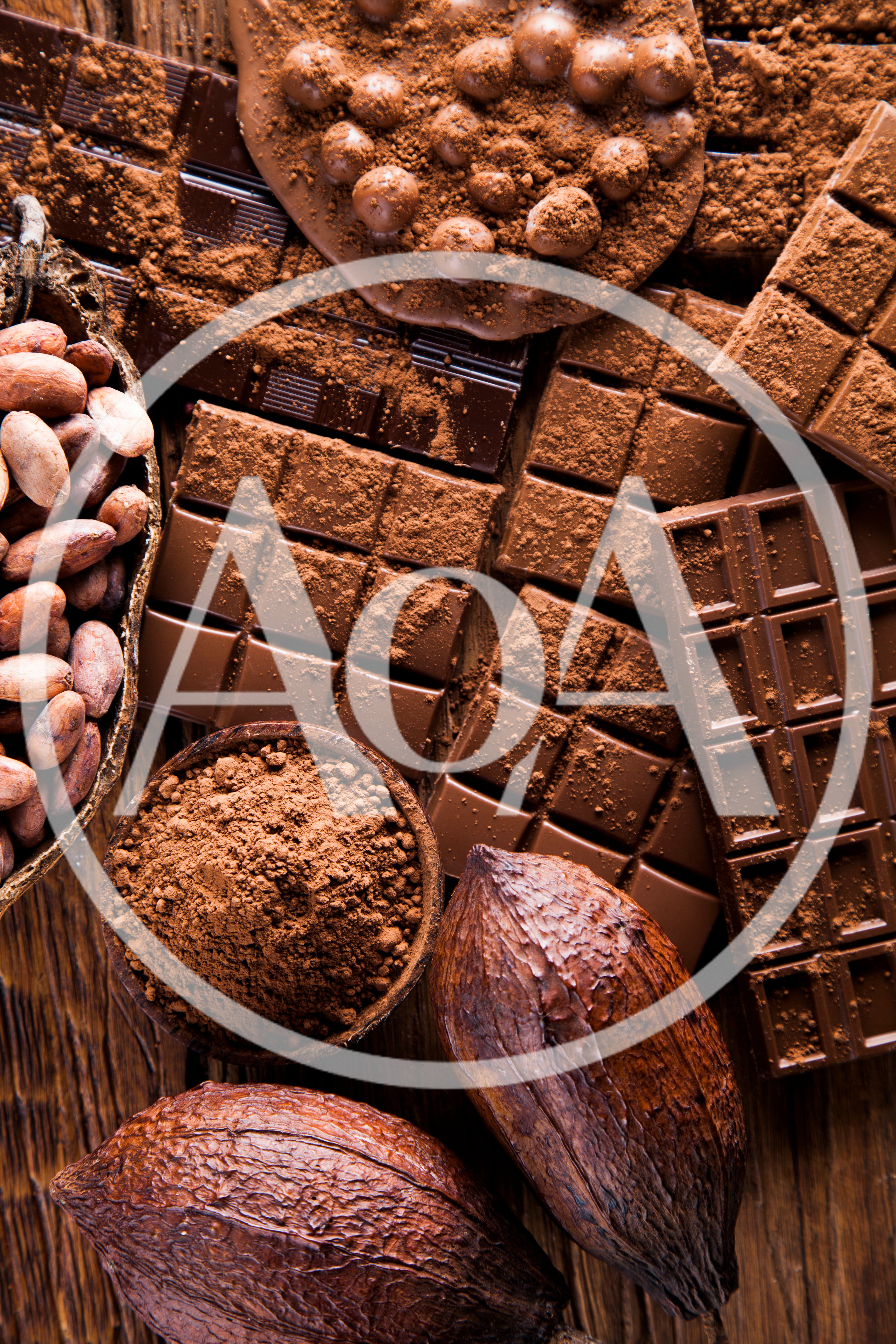 Assorted Chocolate Bars and Raw Cacao Pods
