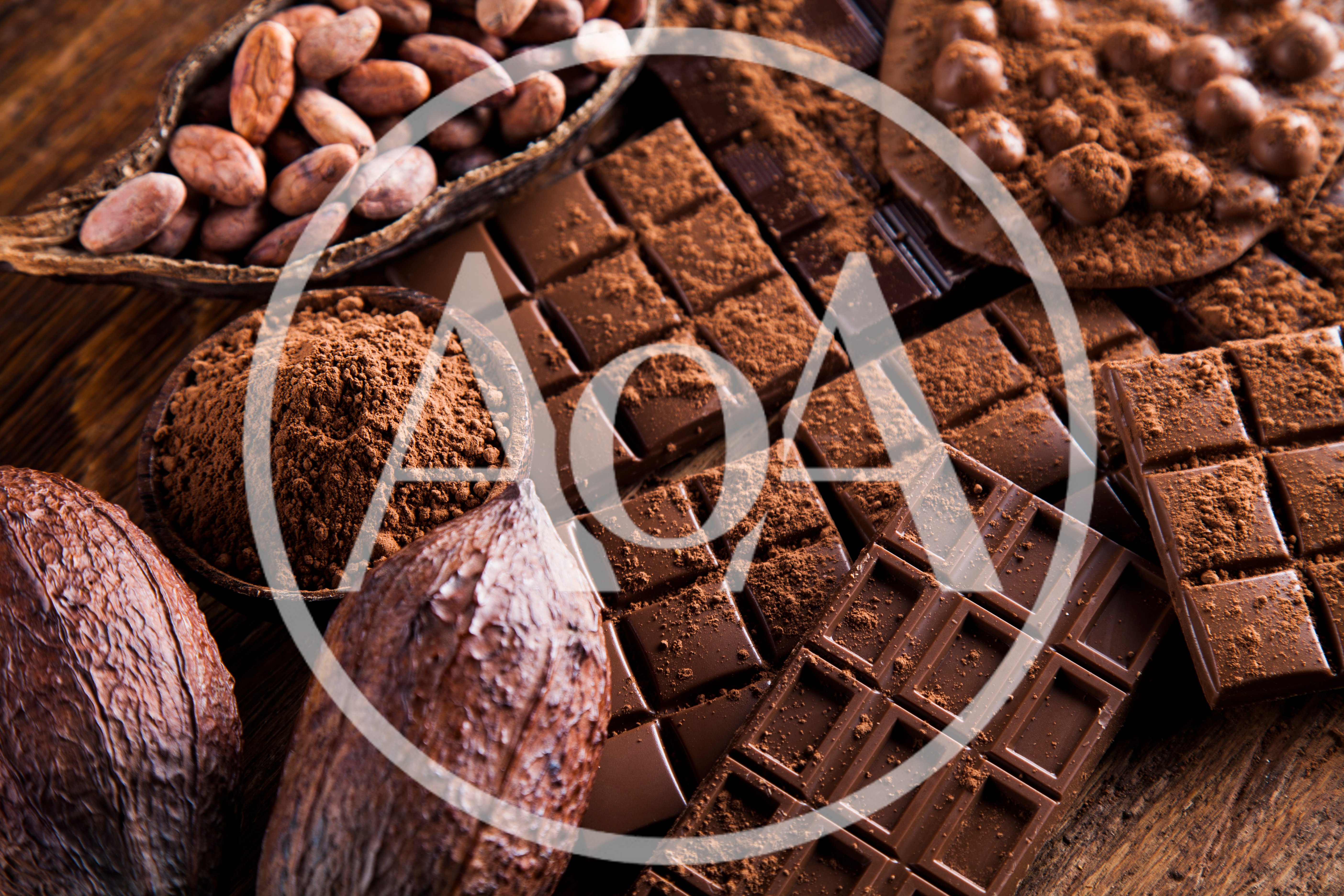 Assorted Dark Chocolate Bars And Raw Cacao Beans