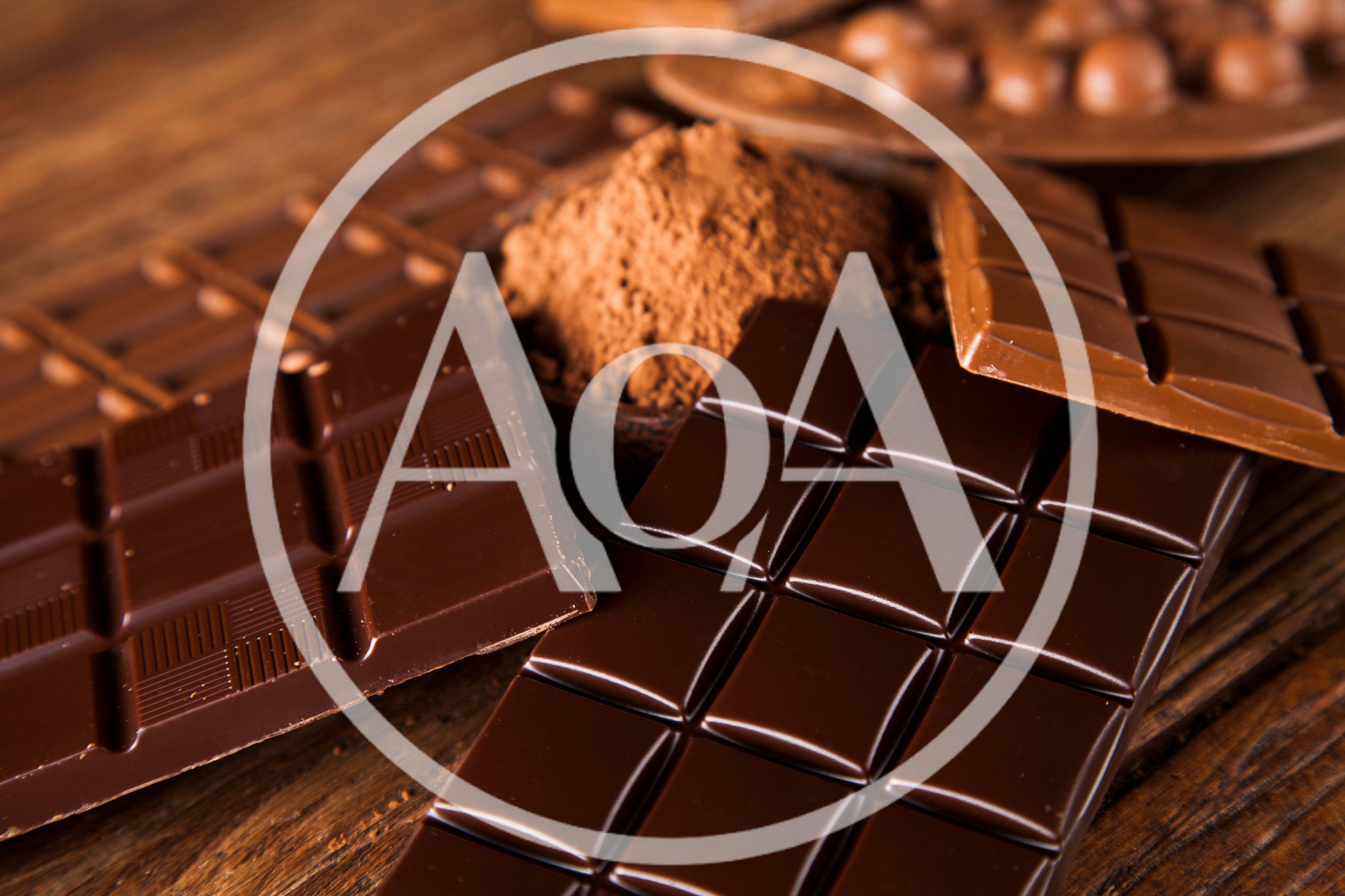 Assorted Dark and Milk Chocolate Bars with Cocoa Powder