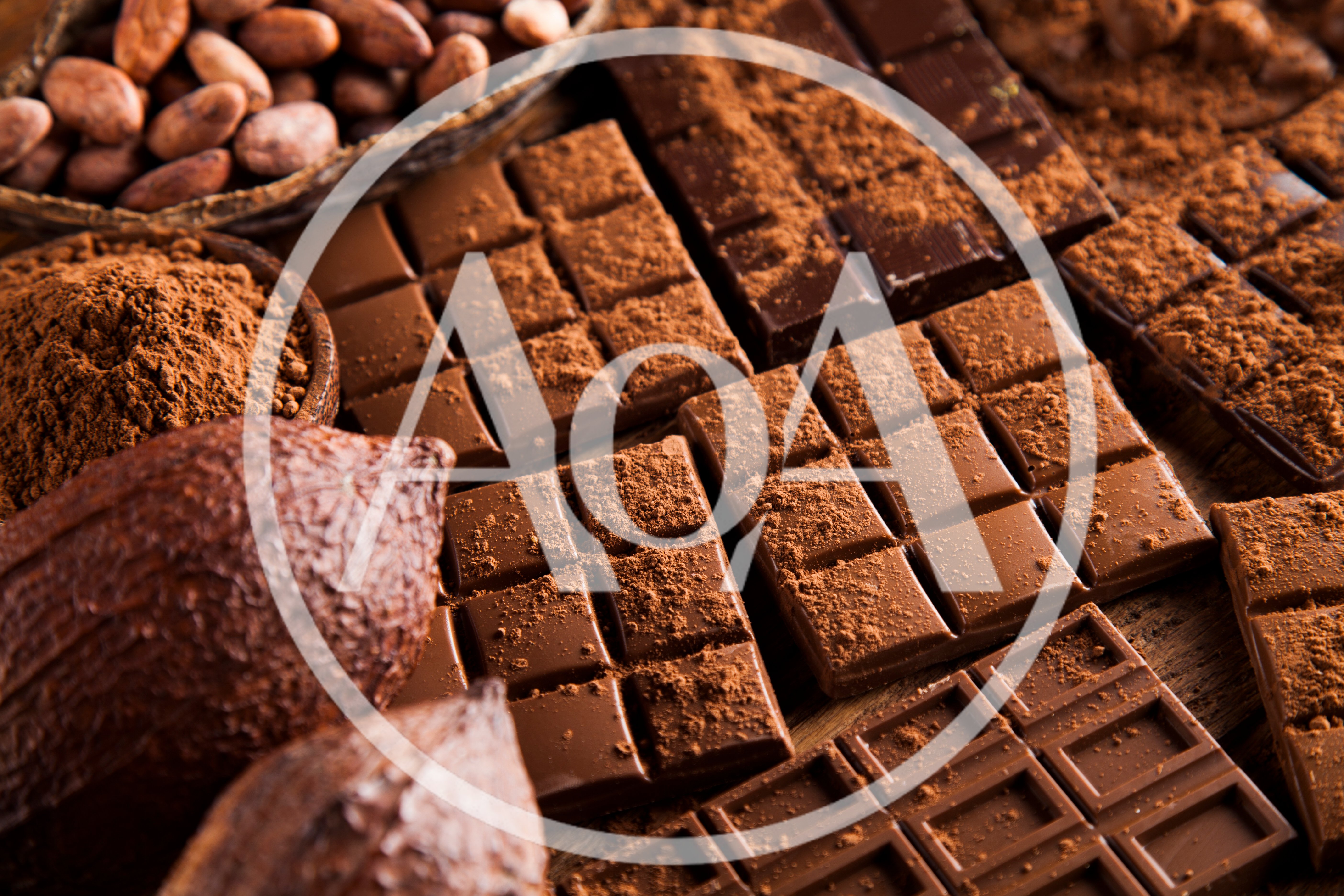 Assorted Chocolate Bars With Cocoa Beans And Powder