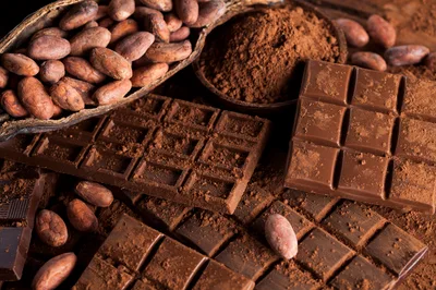 Assorted Chocolate Bars and Raw Cacao Beans