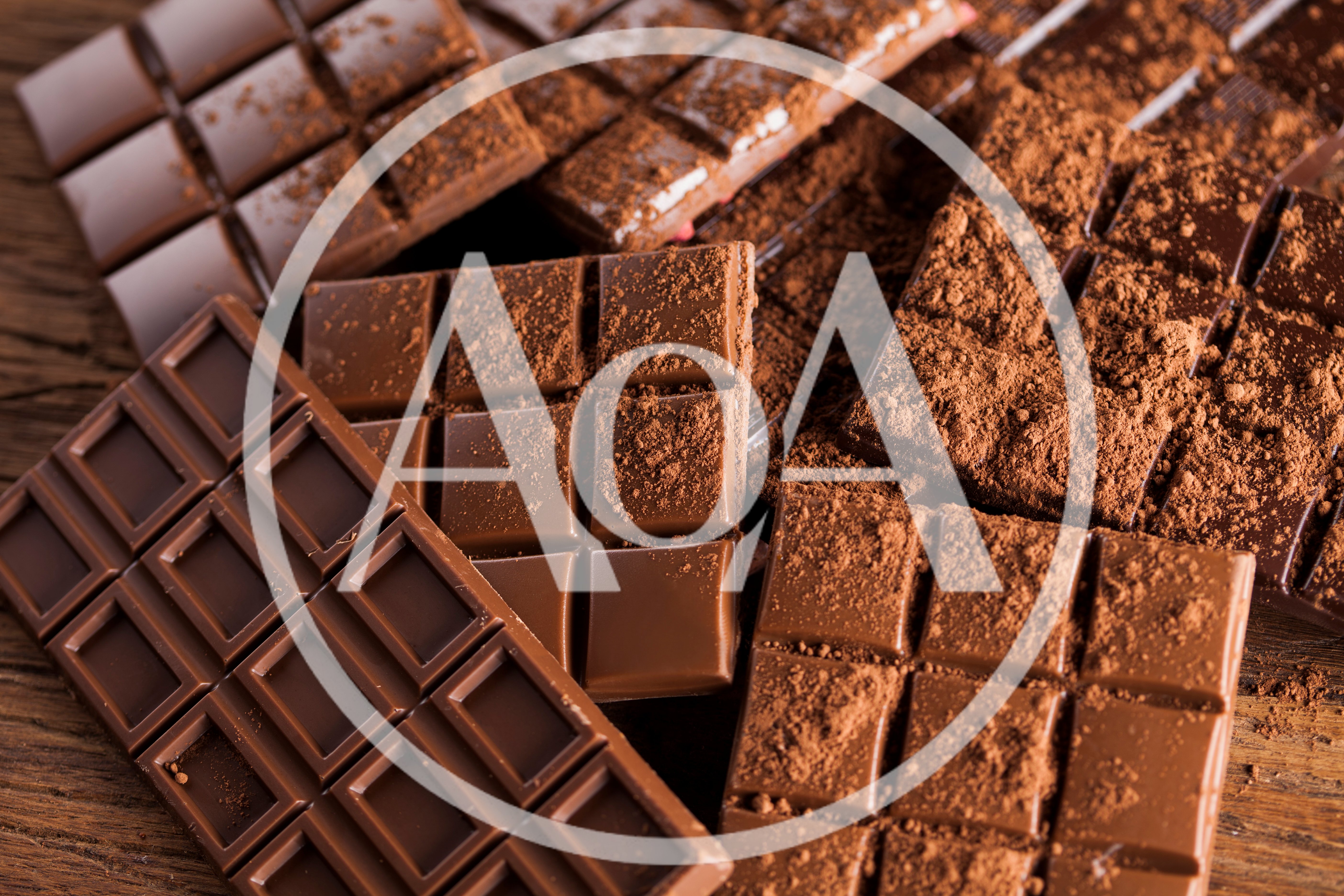 Assorted Chocolate Bars With Cocoa Powder Dusting