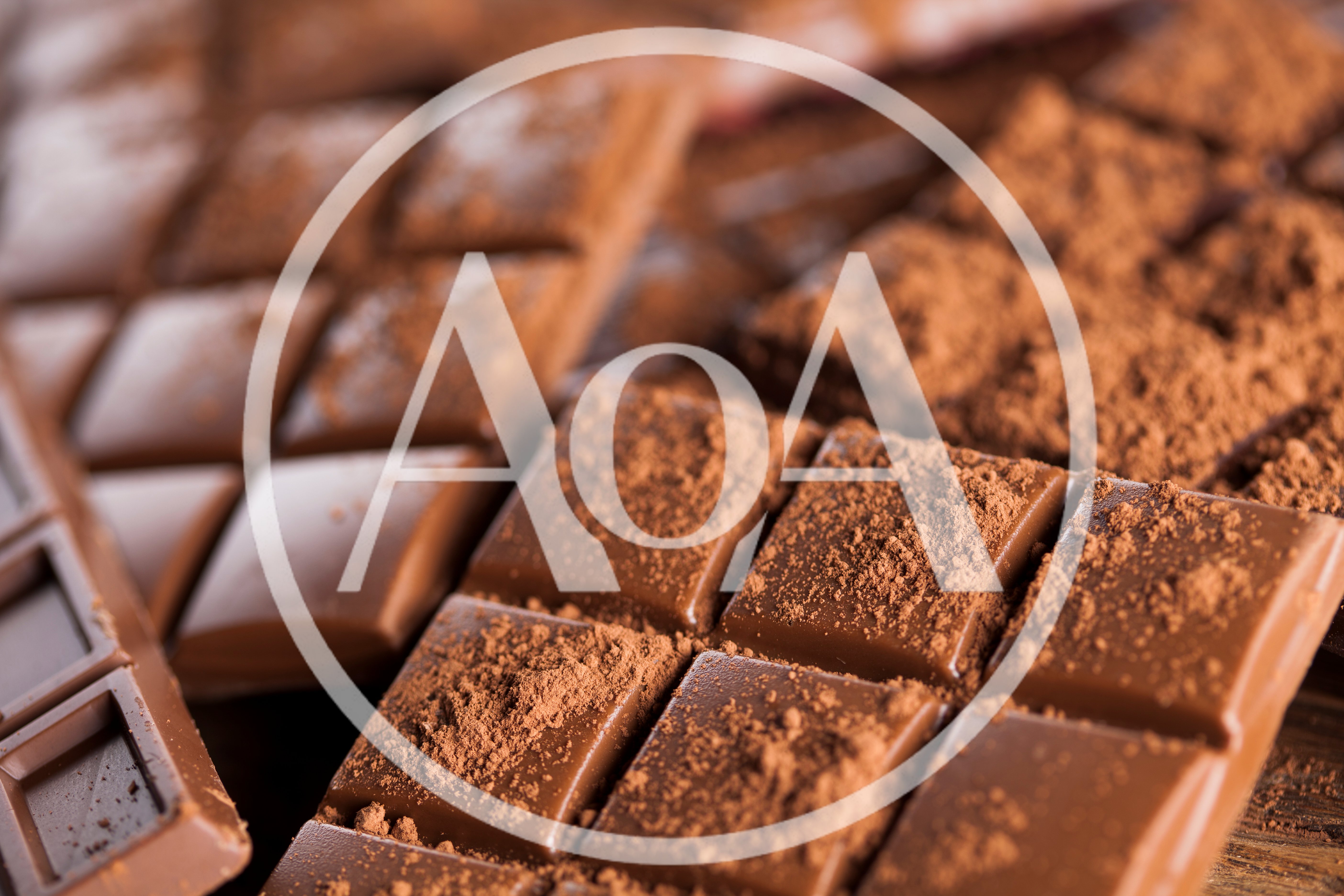 Dark Chocolate Bars Dusted With Cocoa Powder
