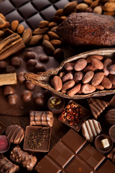 Assorted Gourmet Chocolates and Raw Cacao Beans