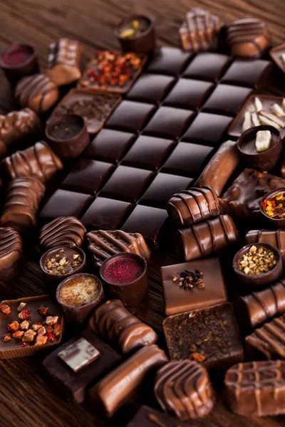 Assorted Gourmet Chocolate Truffles and Dark Chocolate Bar