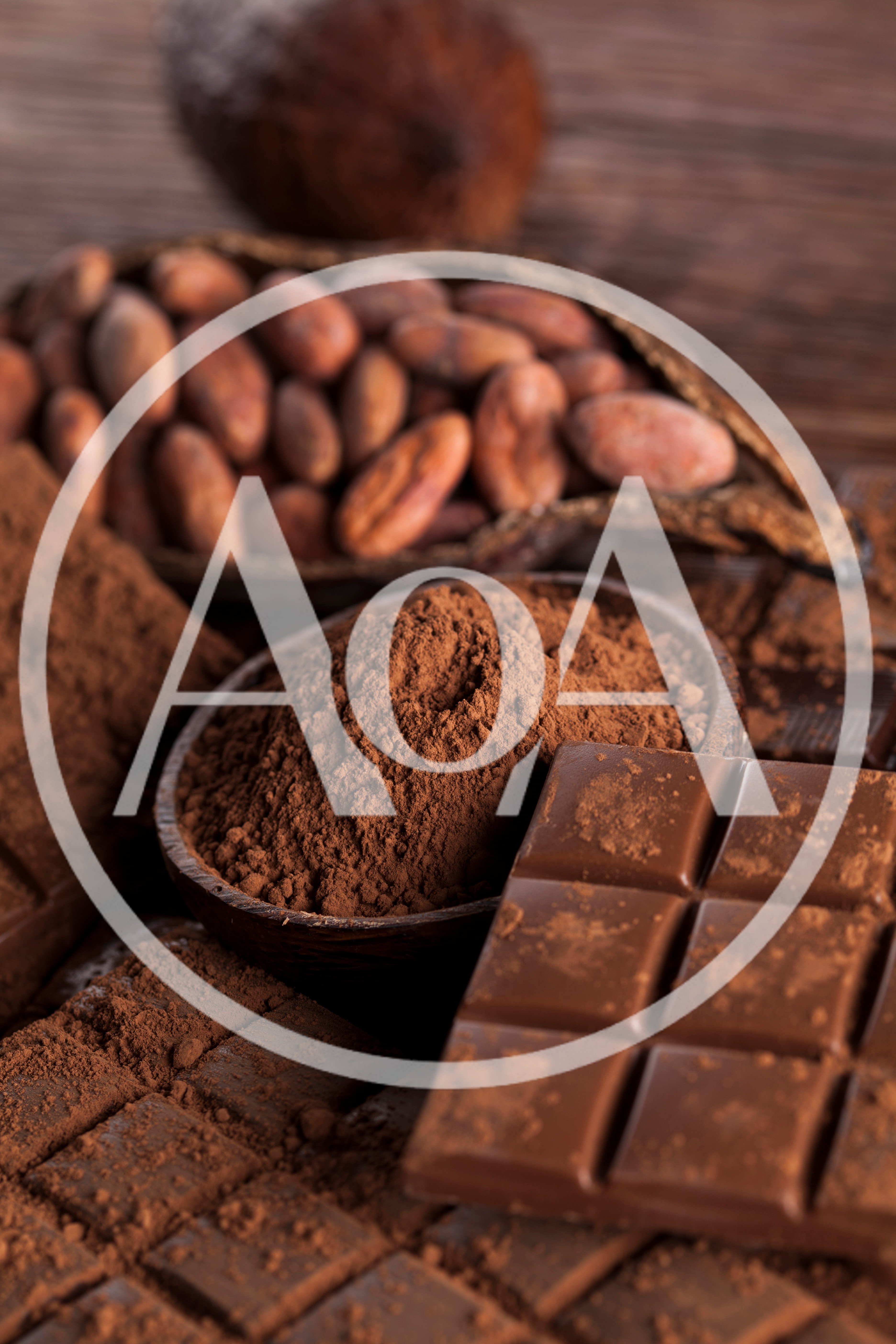 Cocoa Beans and Chocolate Bars on Wooden Table