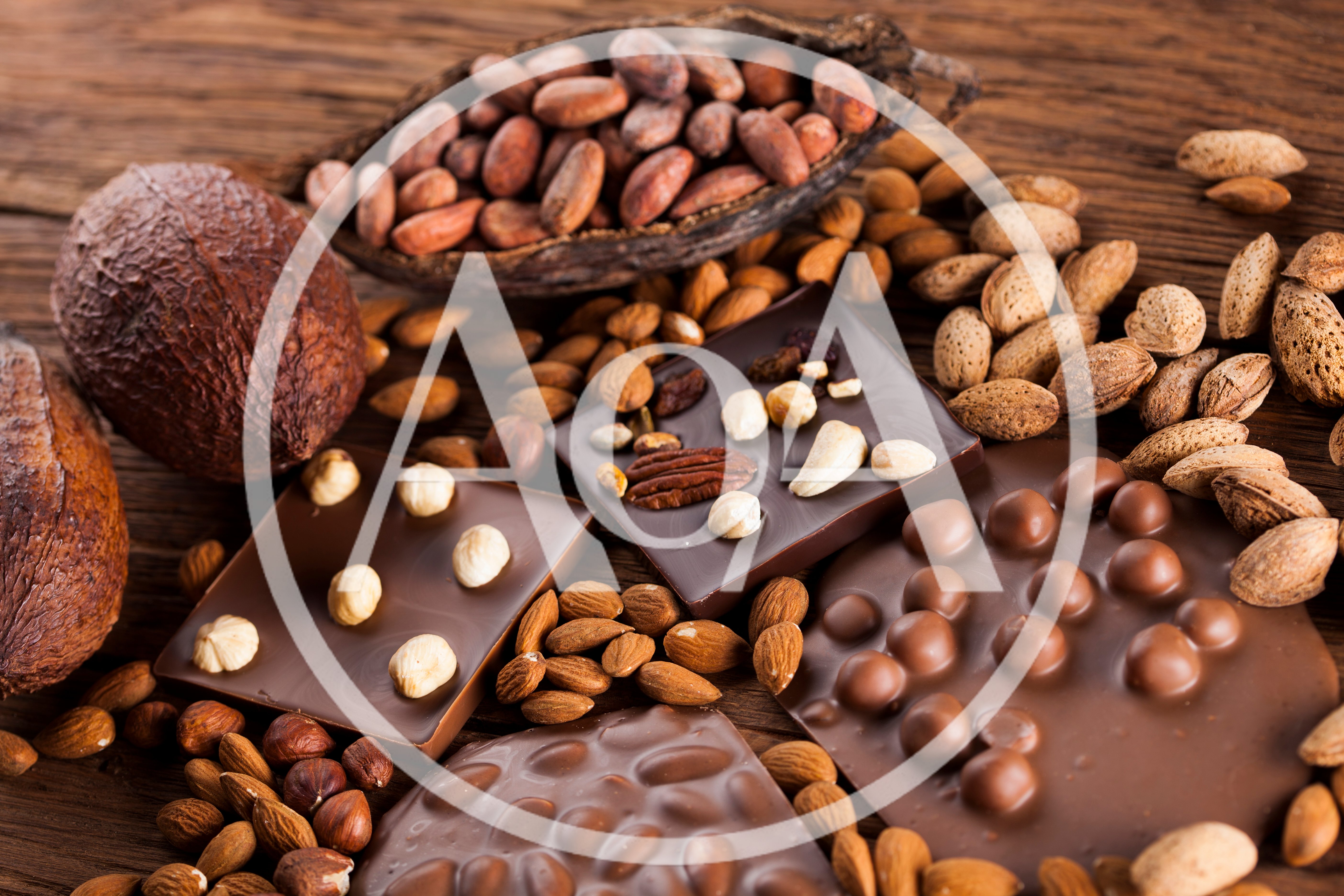 Assorted Chocolate Bars With Nuts And Cocoa Pods