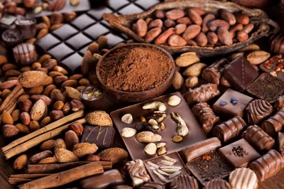 Assorted Gourmet Chocolates and Cocoa Ingredients