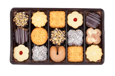 Assorted Gourmet Cookies In A Plastic Tray