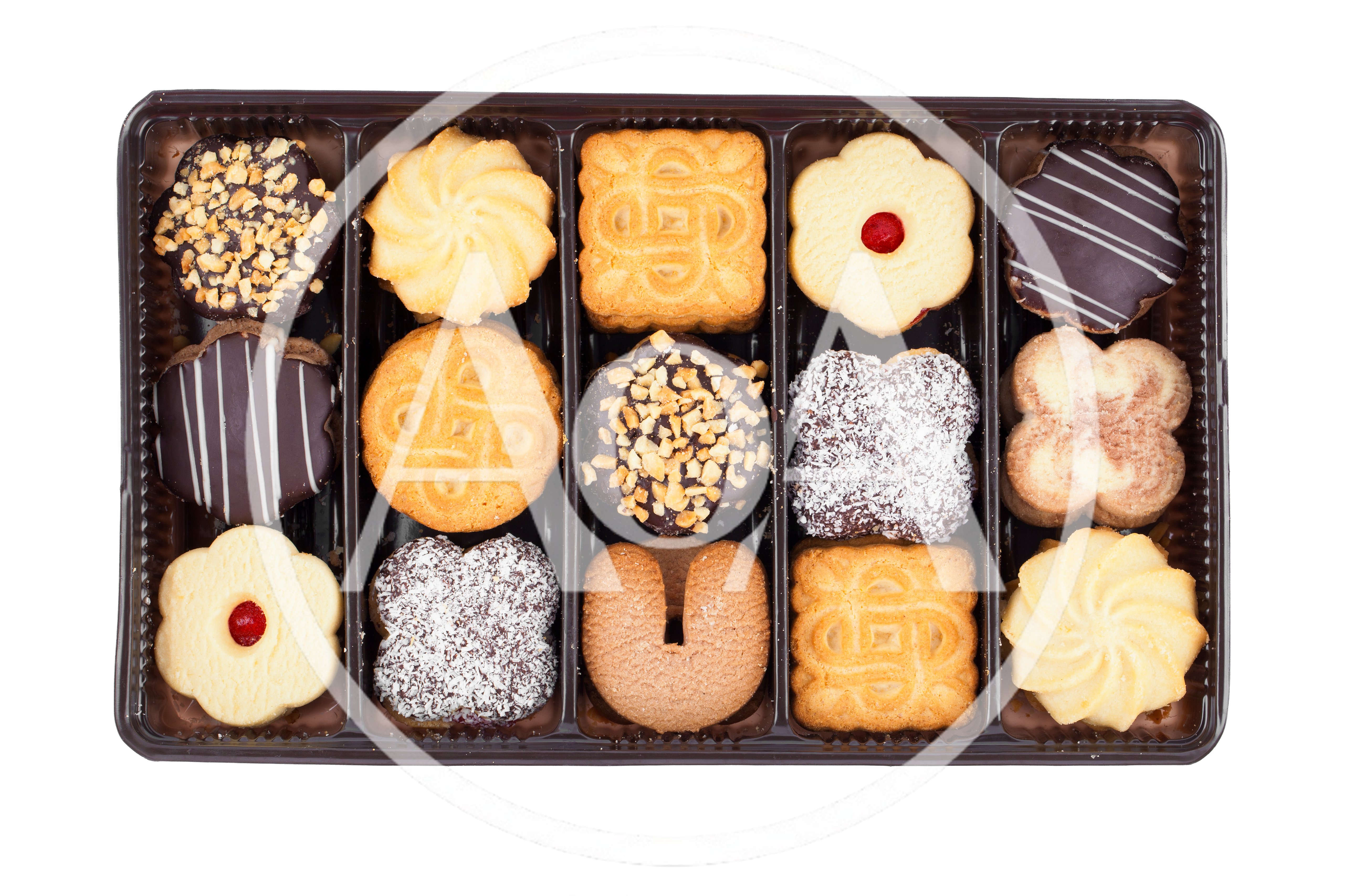 Assorted Gourmet Cookies In A Plastic Tray