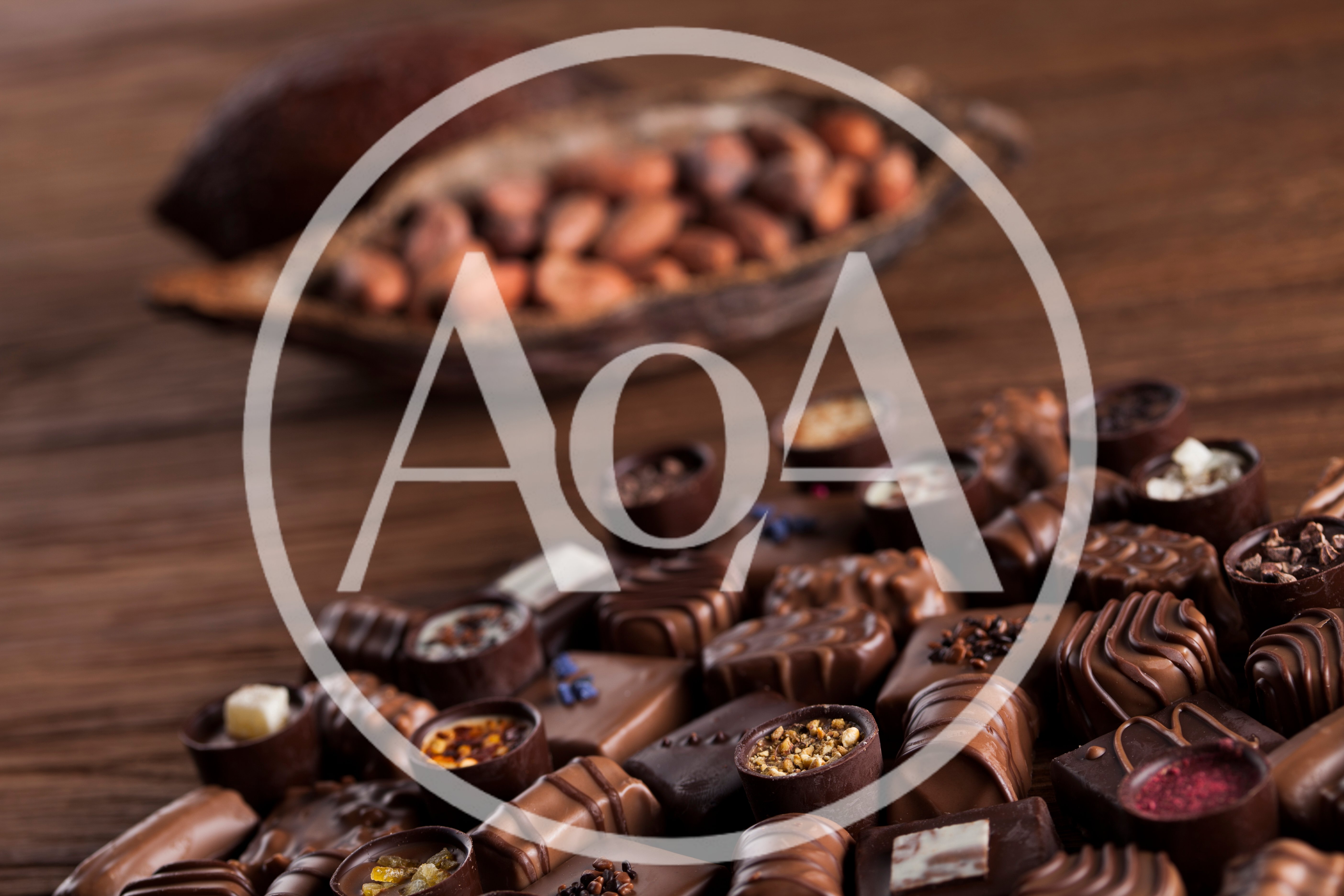 Assorted Gourmet Chocolate Pralines on Wooden Table