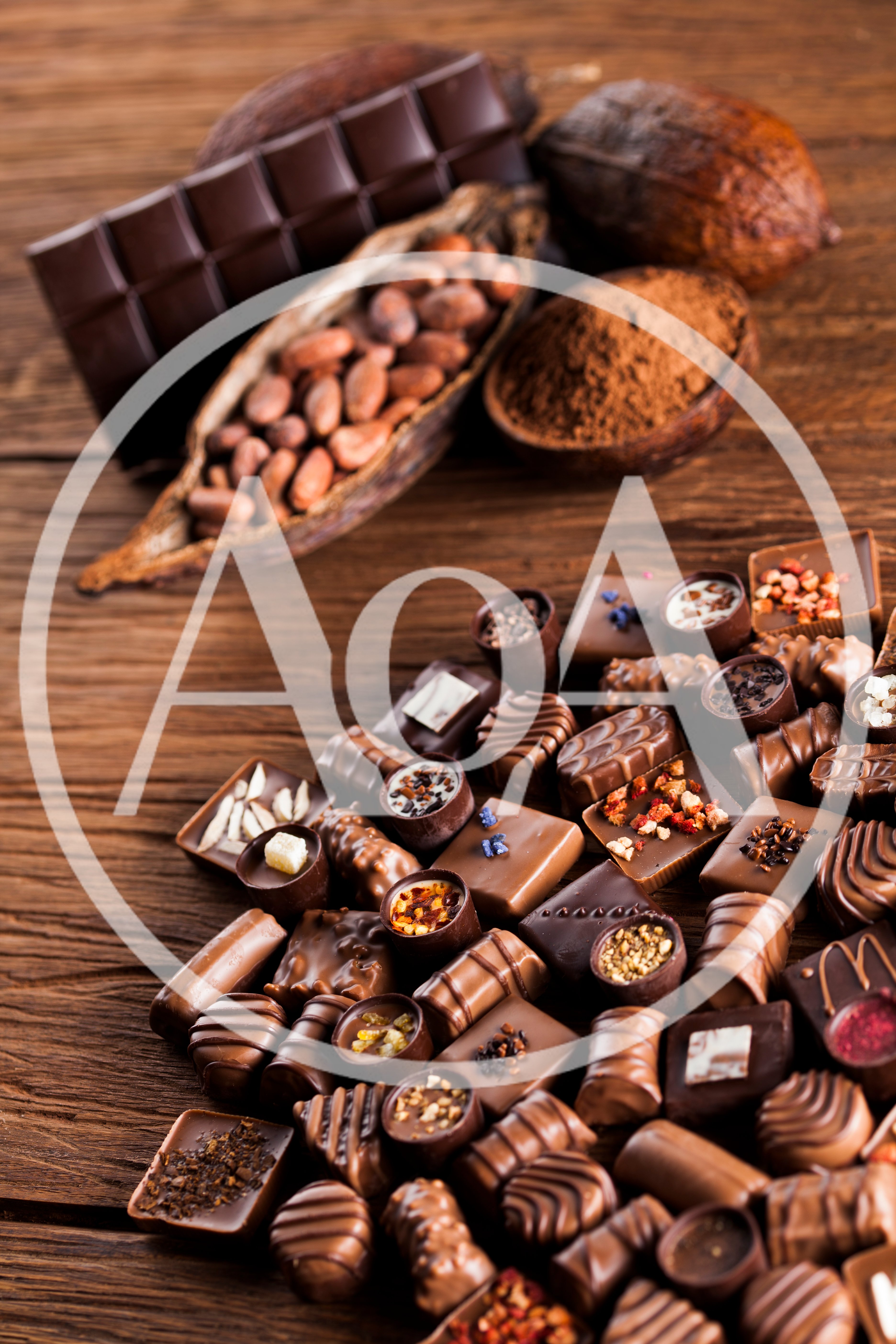 Assorted Gourmet Chocolates and Cocoa Ingredients