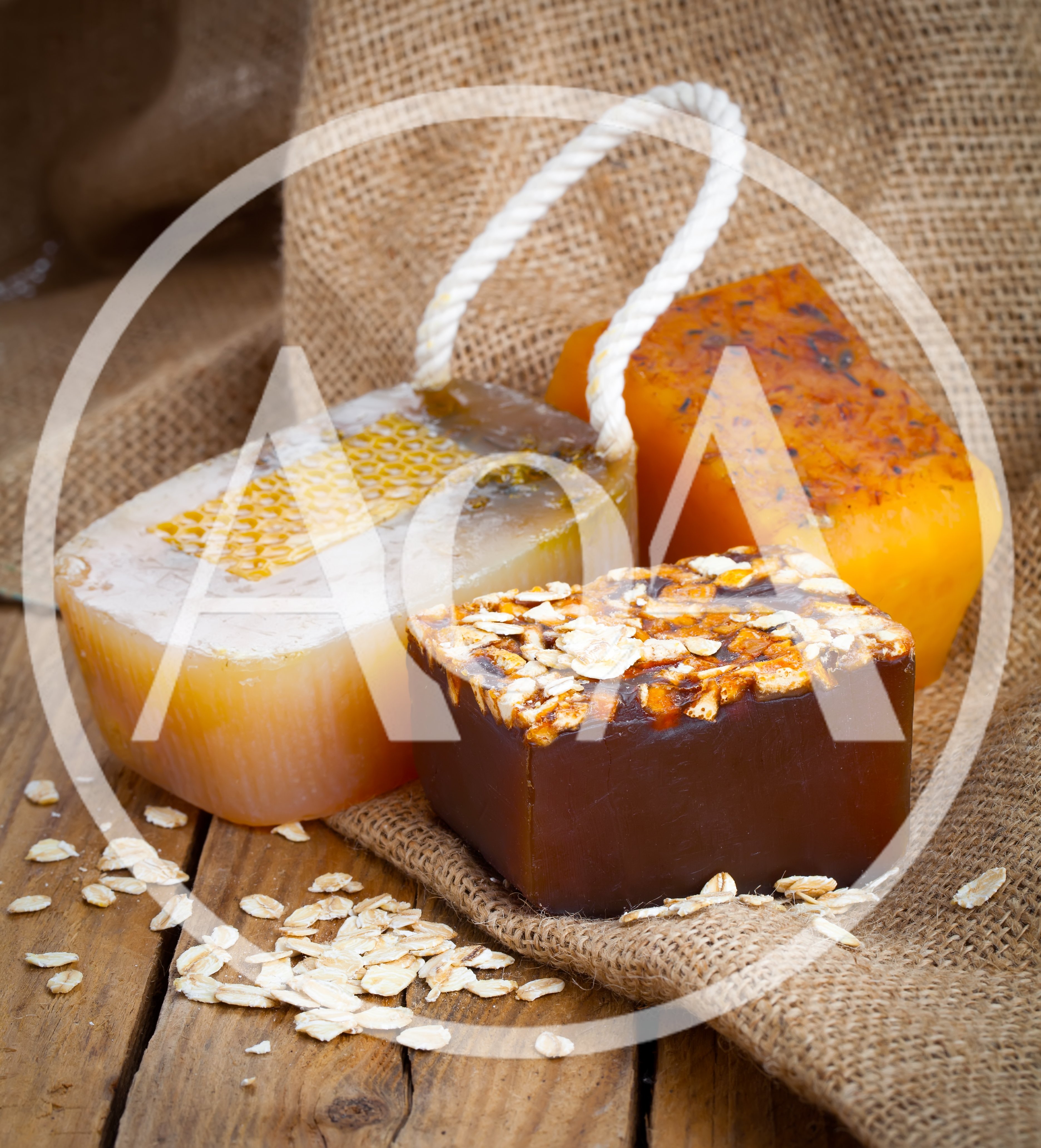 Handmade Natural Soap Bars With Honey And Oats