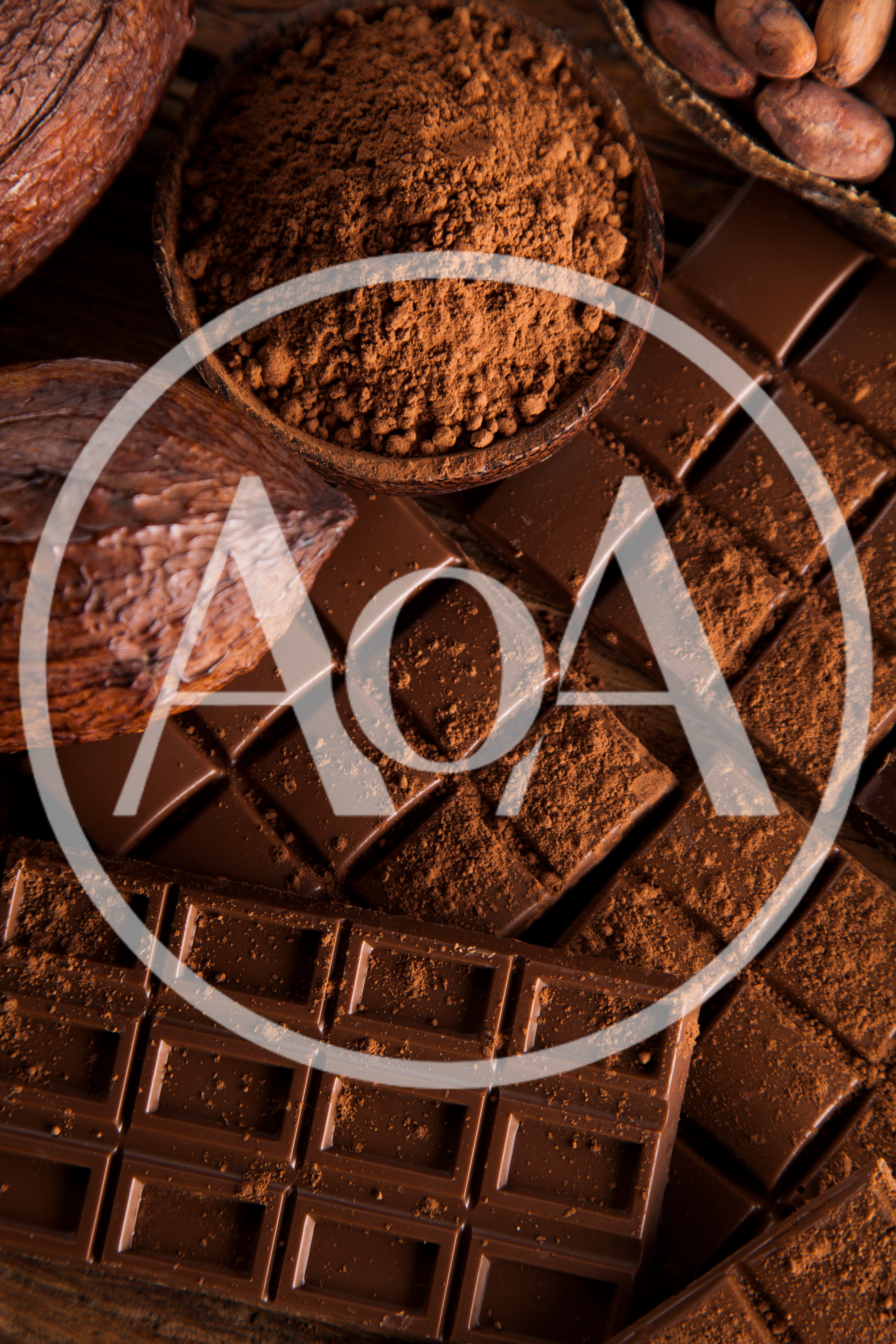 Dark Chocolate Bars With Cocoa Powder And Beans