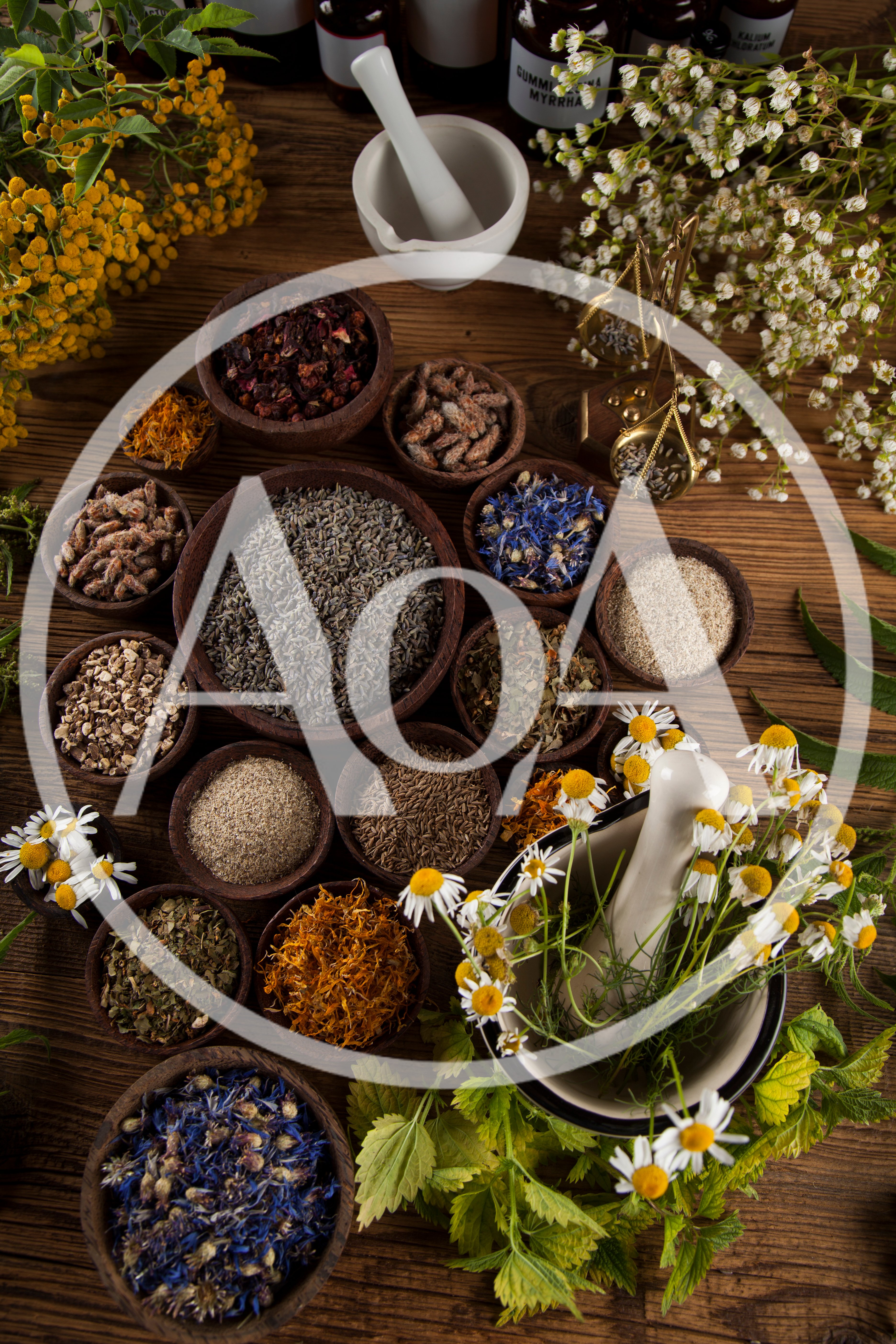 Herbal Medicine Preparation With Dried Herbs And Flowers
