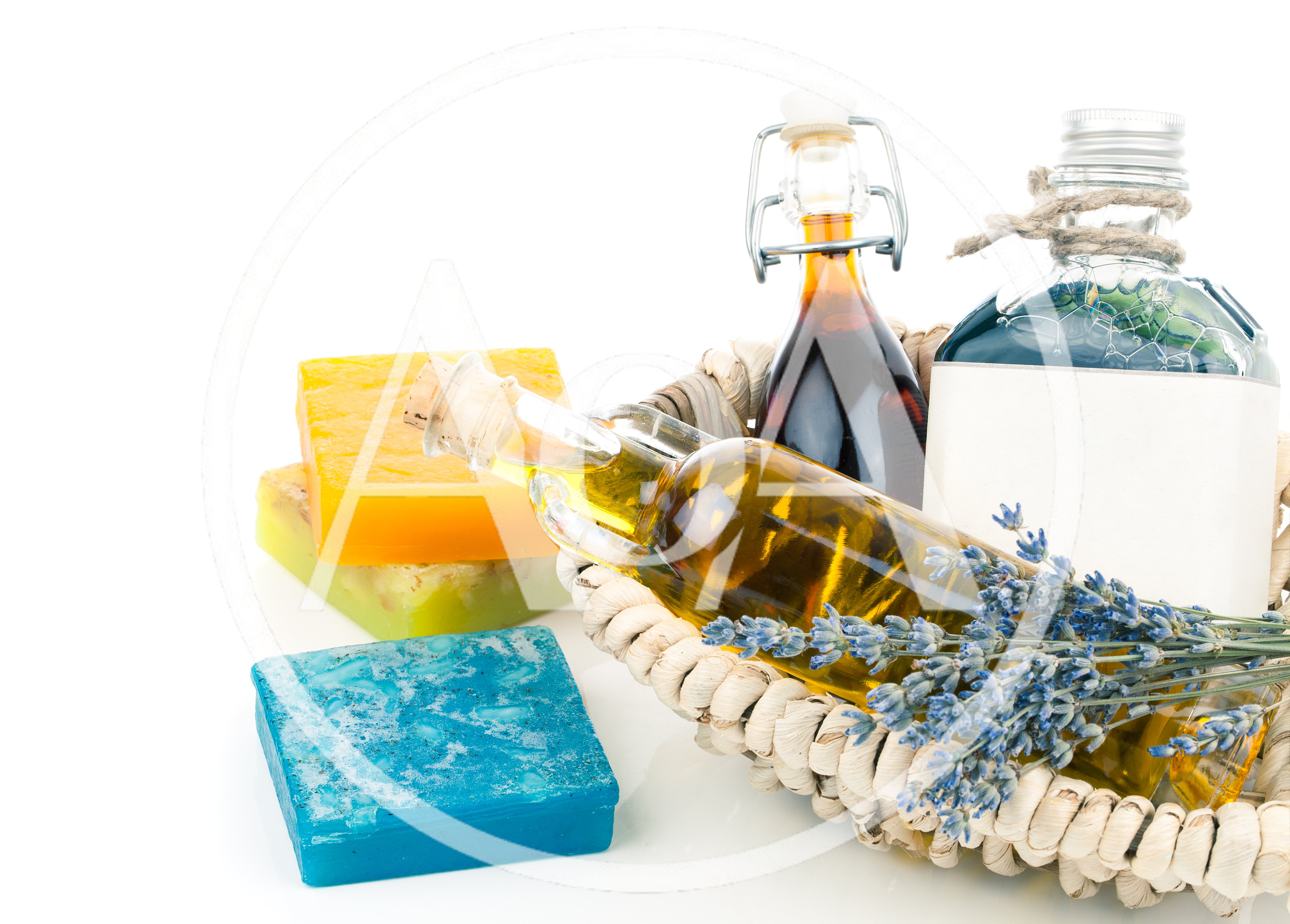 Spa Products and Essential Oils in Wicker Basket