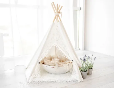Newborn Photography Prop Teepee Tent with Lavender