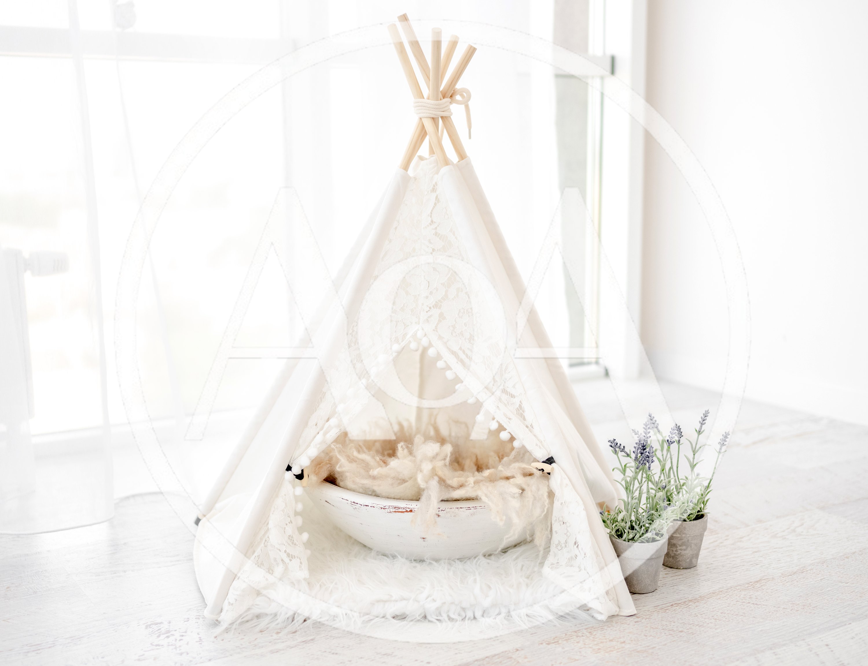 Newborn Photography Prop Teepee Tent with Lavender