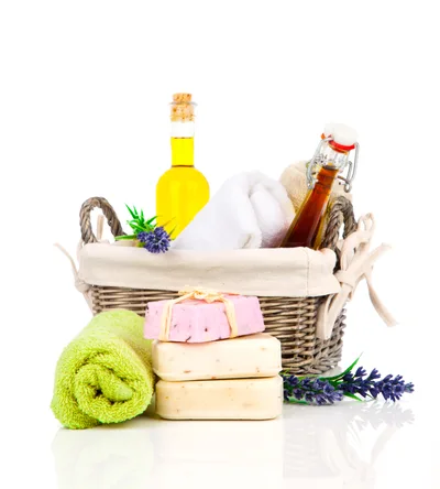 Spa Gift Basket With Lavender Soap And Essential Oils