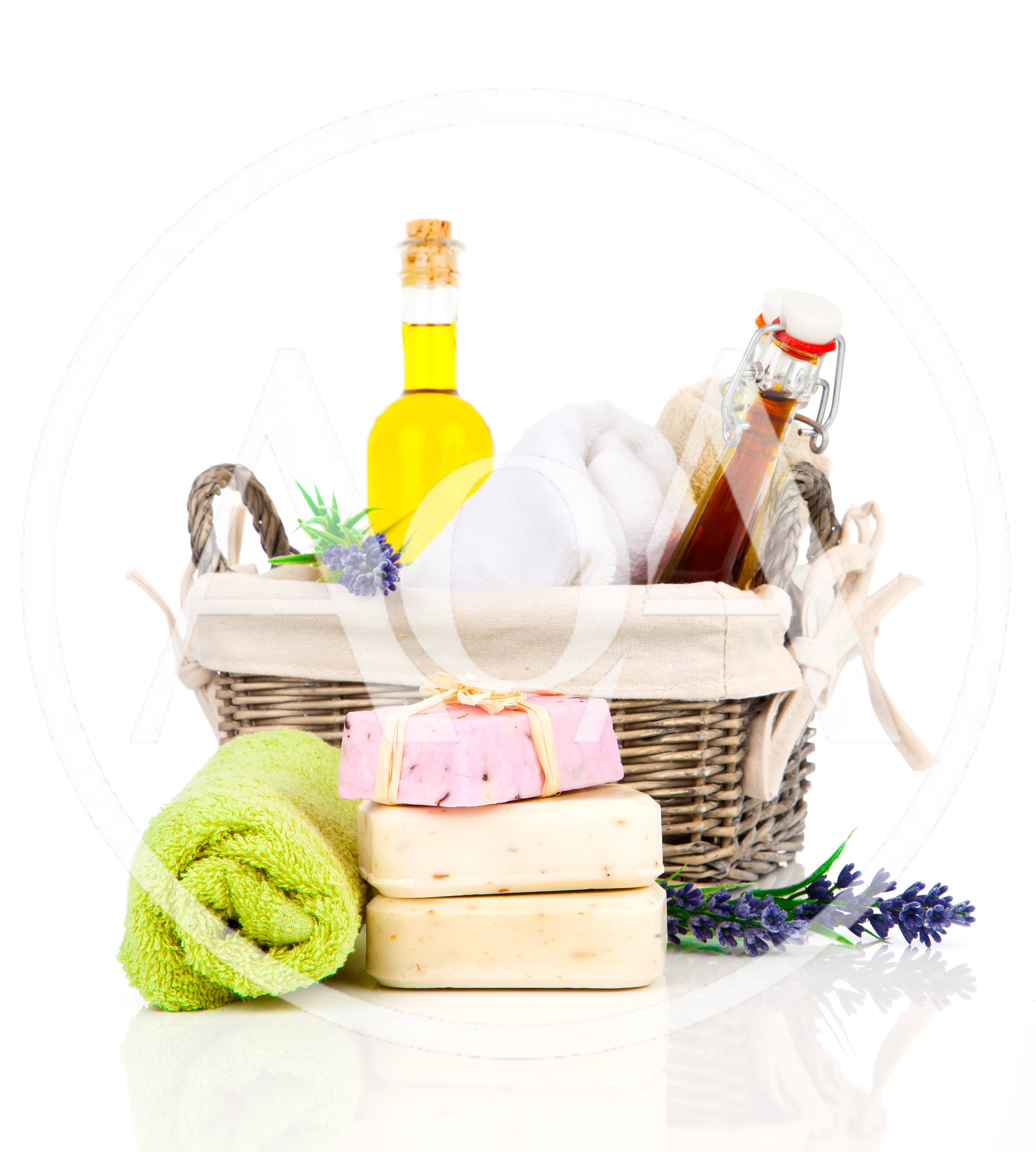 Spa Gift Basket With Lavender Soap And Essential Oils