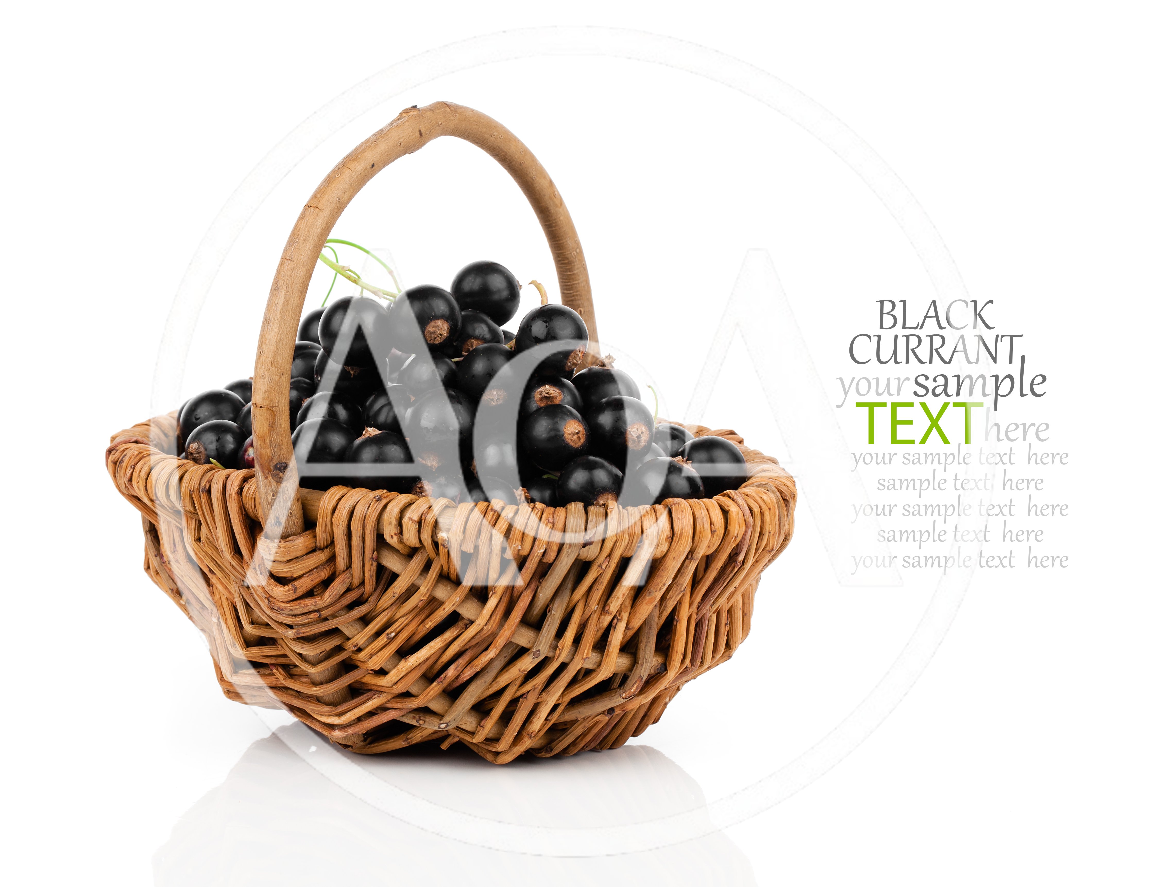 Black Currants In A Woven Basket
