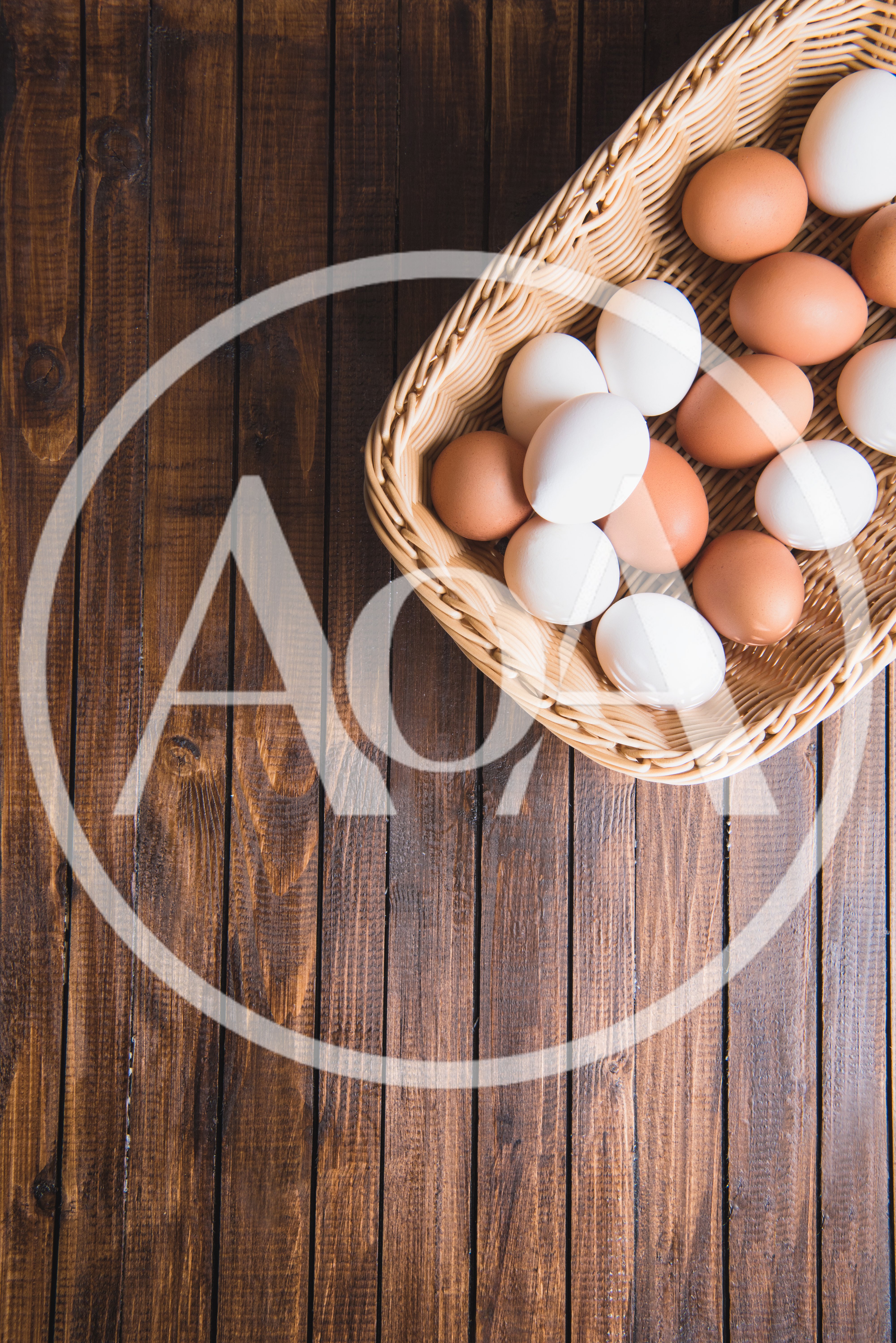 Fresh Chicken Eggs In A Wicker Basket