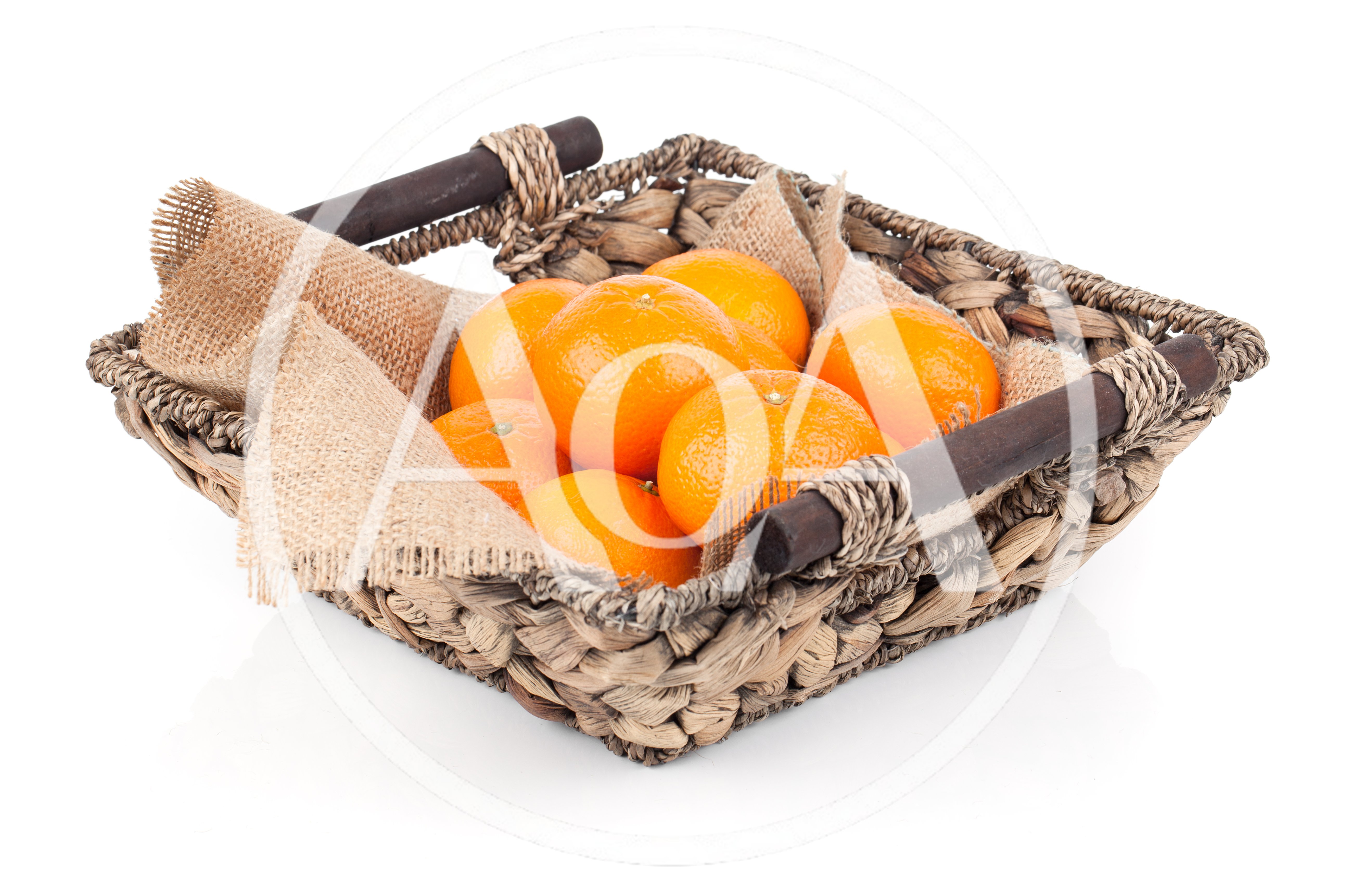 Fresh Mandarin Oranges In A Woven Basket
