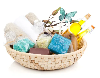 Spa Gift Basket With Bath Products And Accessories