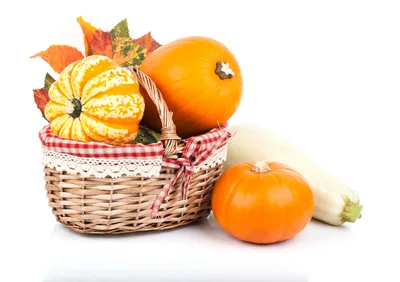 Autumn Harvest Vegetables In A Wicker Basket