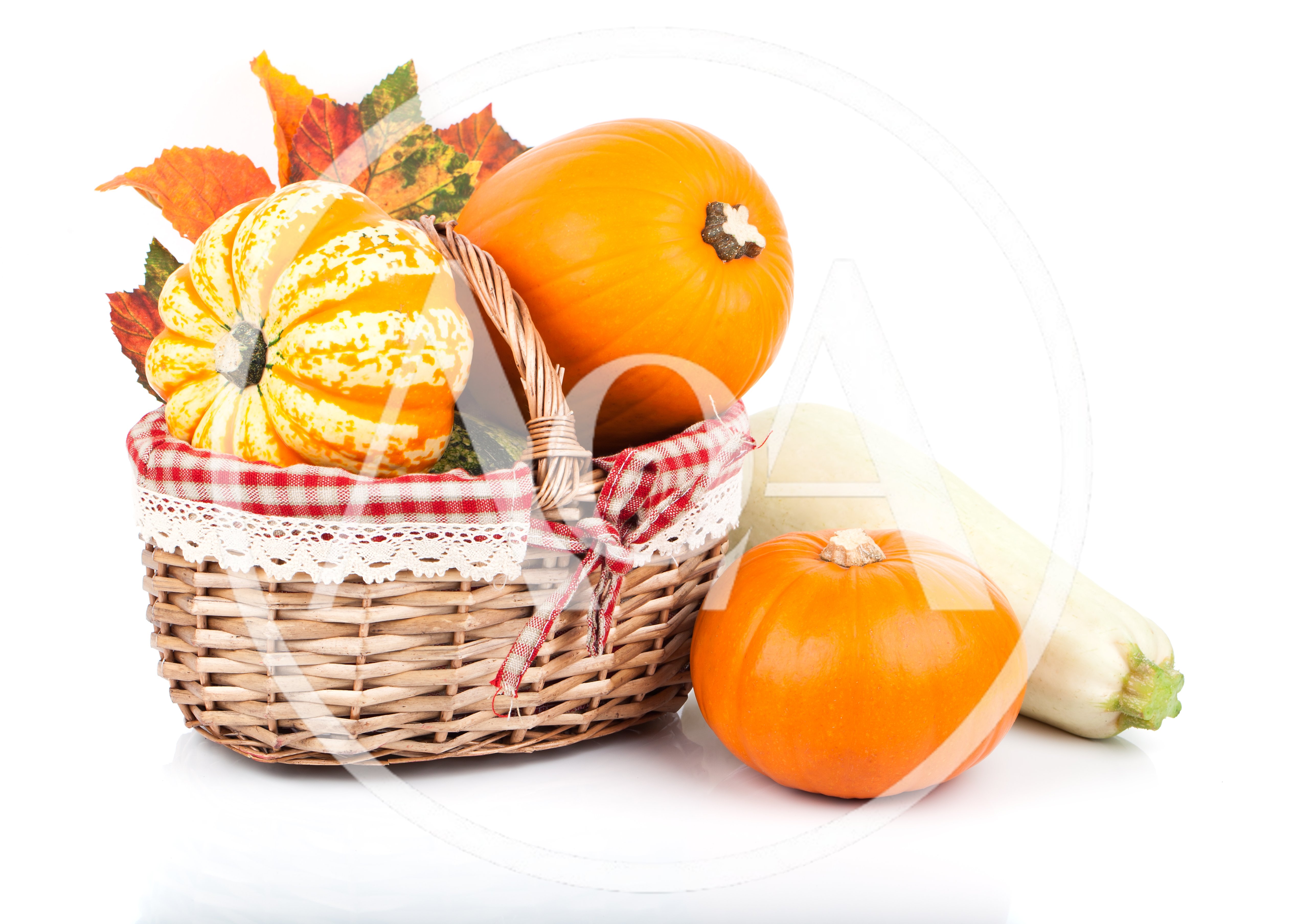 Autumn Harvest Vegetables In A Wicker Basket