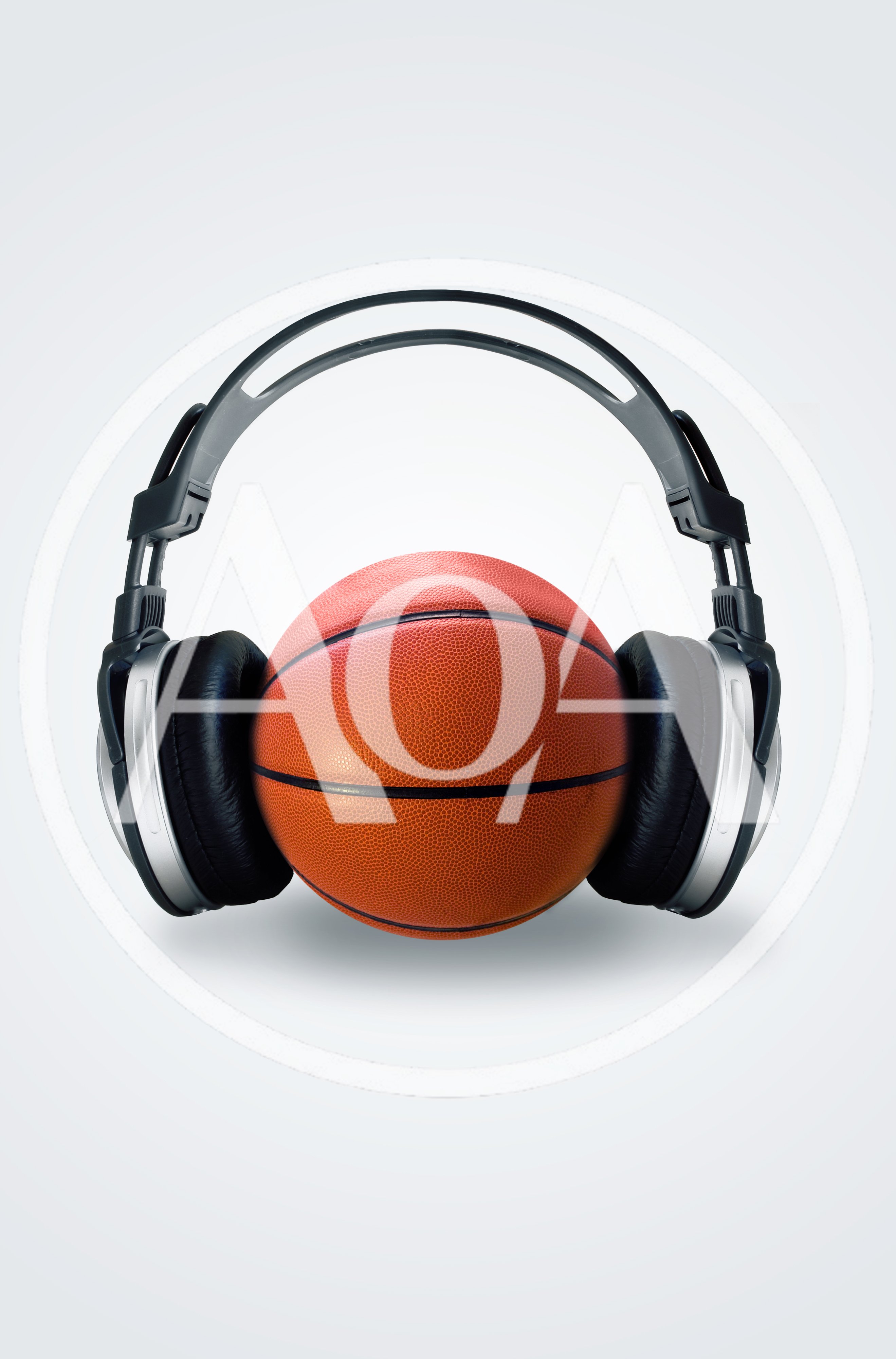 Basketball Wearing Modern Over Ear Headphones