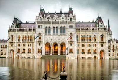 Hungarian Parliament Building Exterior View In Budapest
