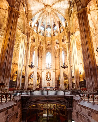 Interior View of the Barcelona Cathedral