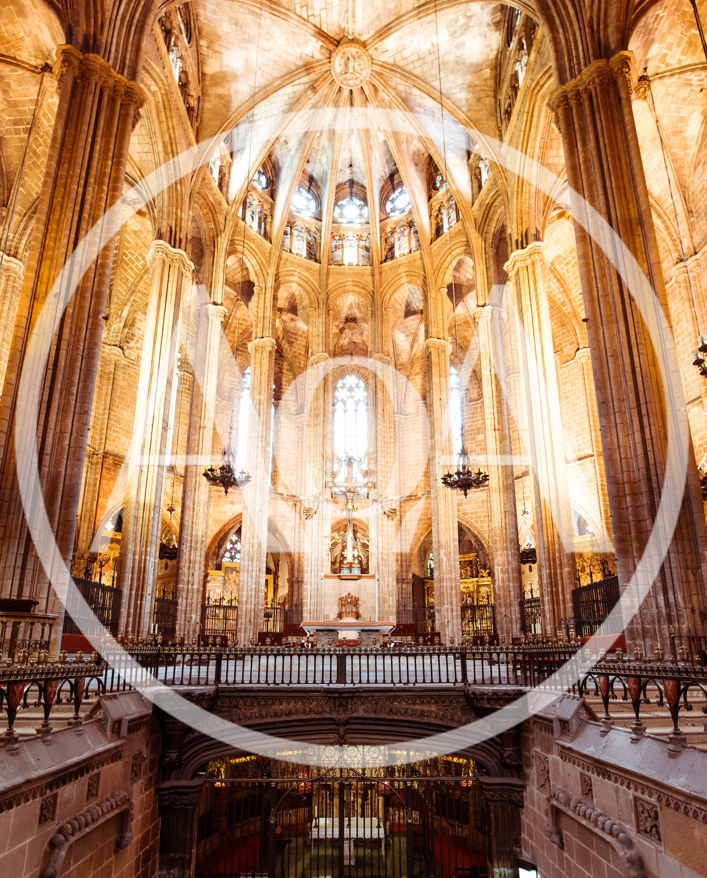 Interior View of the Barcelona Cathedral