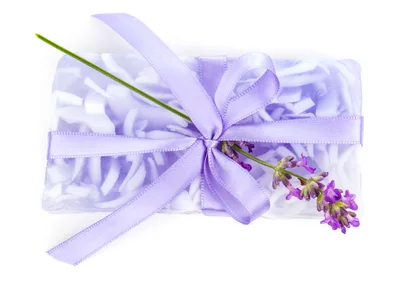 Handmade Lavender Soap Bar With Ribbon