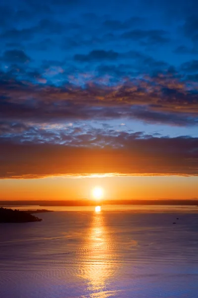 Stunning Sunset Over Puget Sound With Dramatic Clouds