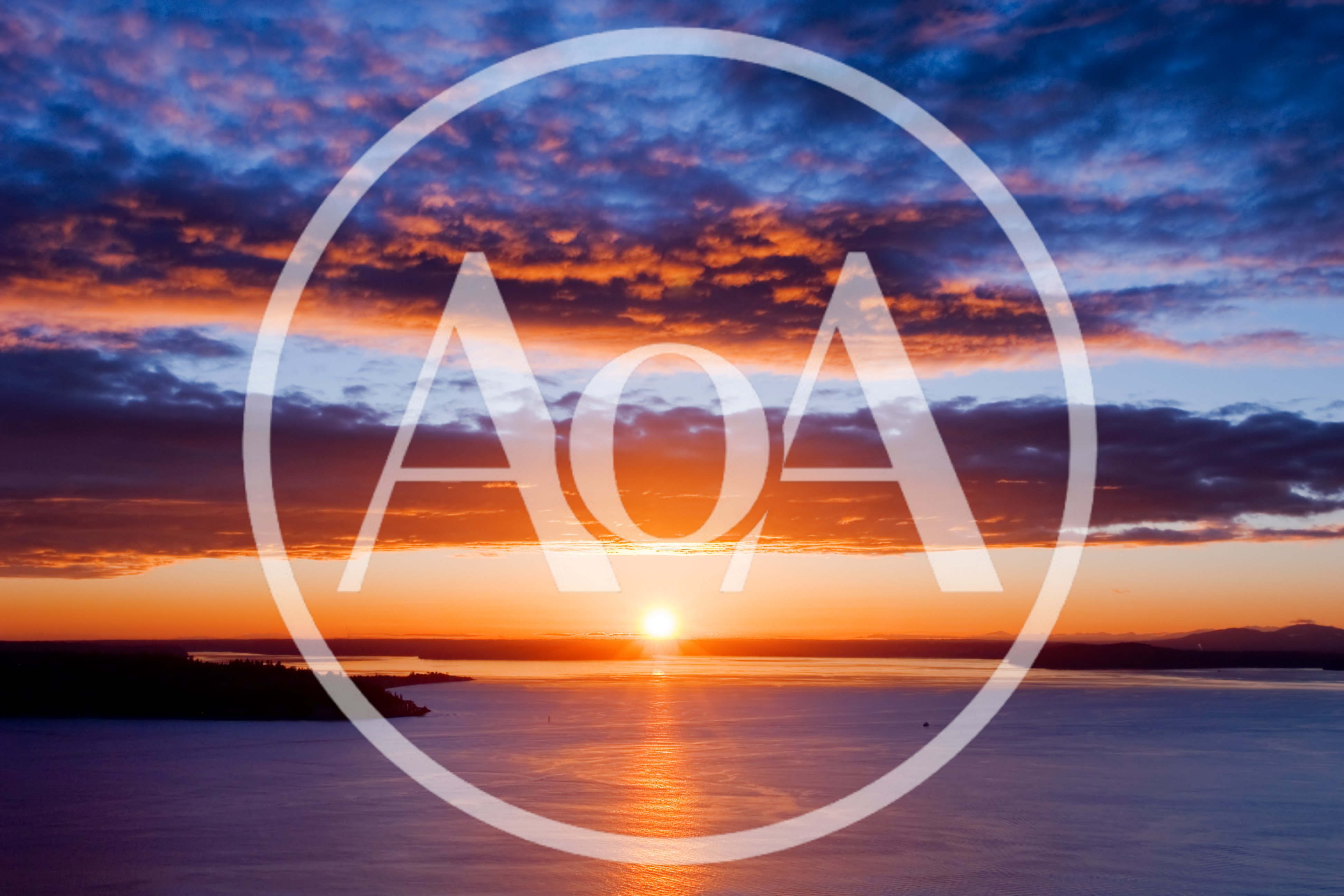 Aerial View Of A Vibrant Sunset Over Puget Sound