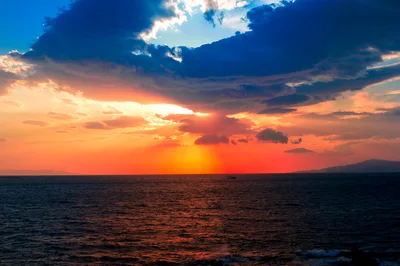 Dramatic Sunset Over The Aegean Sea