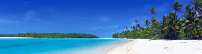 Panoramic View Of A Tropical Island Beach