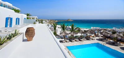 Luxury Resort Terrace Overlooking Aegean Sea