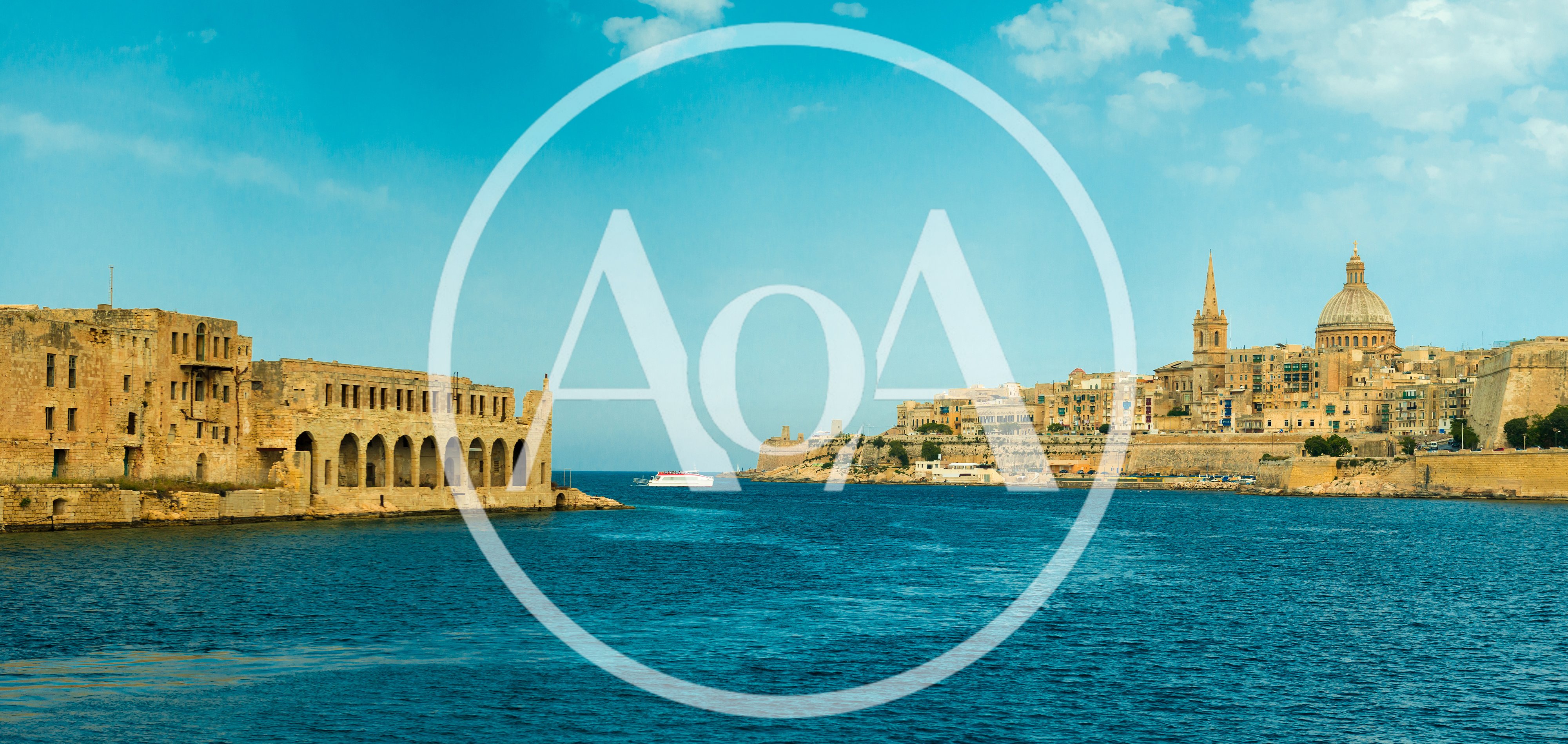 Panoramic View Of Valletta Harbor In Malta