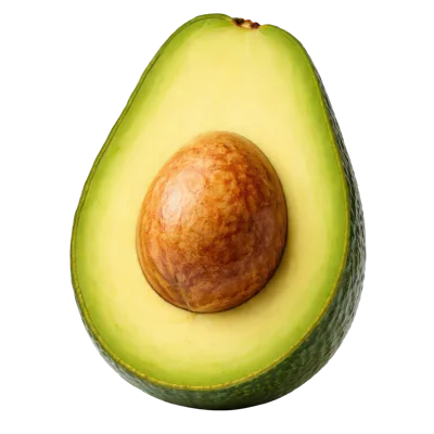 Fresh Half Avocado With Pit Isolated On White