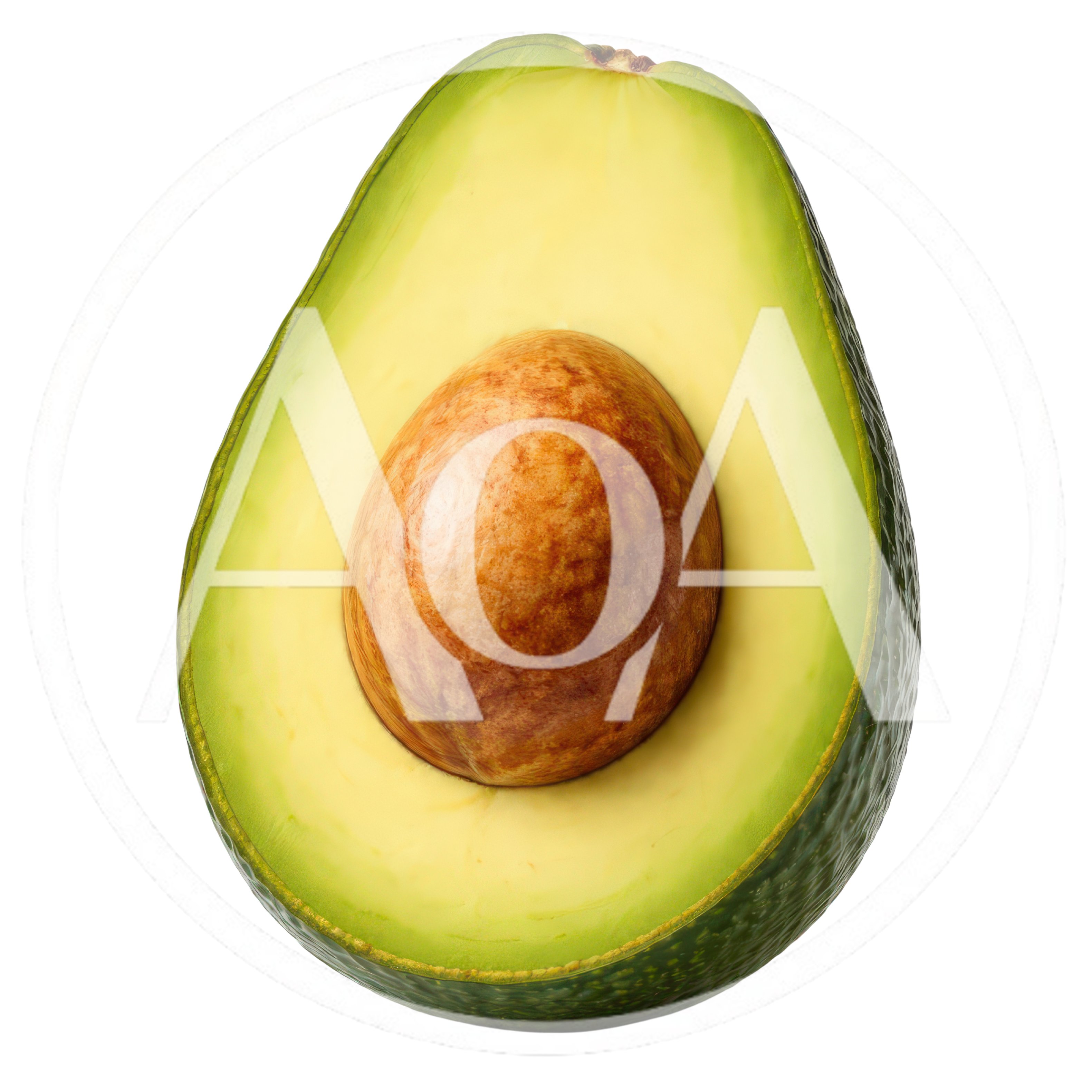 Fresh Half Avocado With Pit Isolated On White