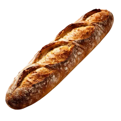 Freshly Baked French Baguette Isolated On White Background