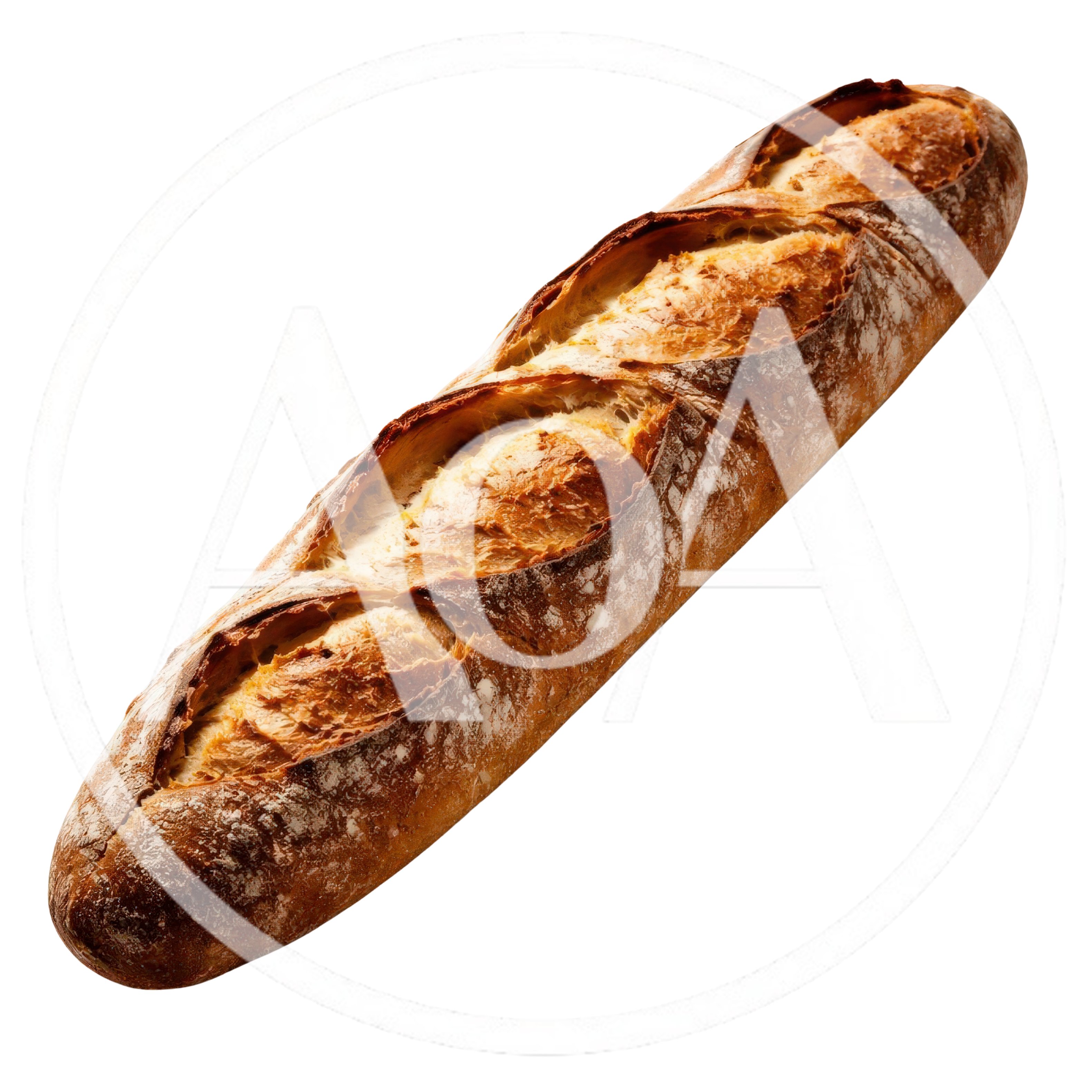 Freshly Baked French Baguette Isolated On White Background