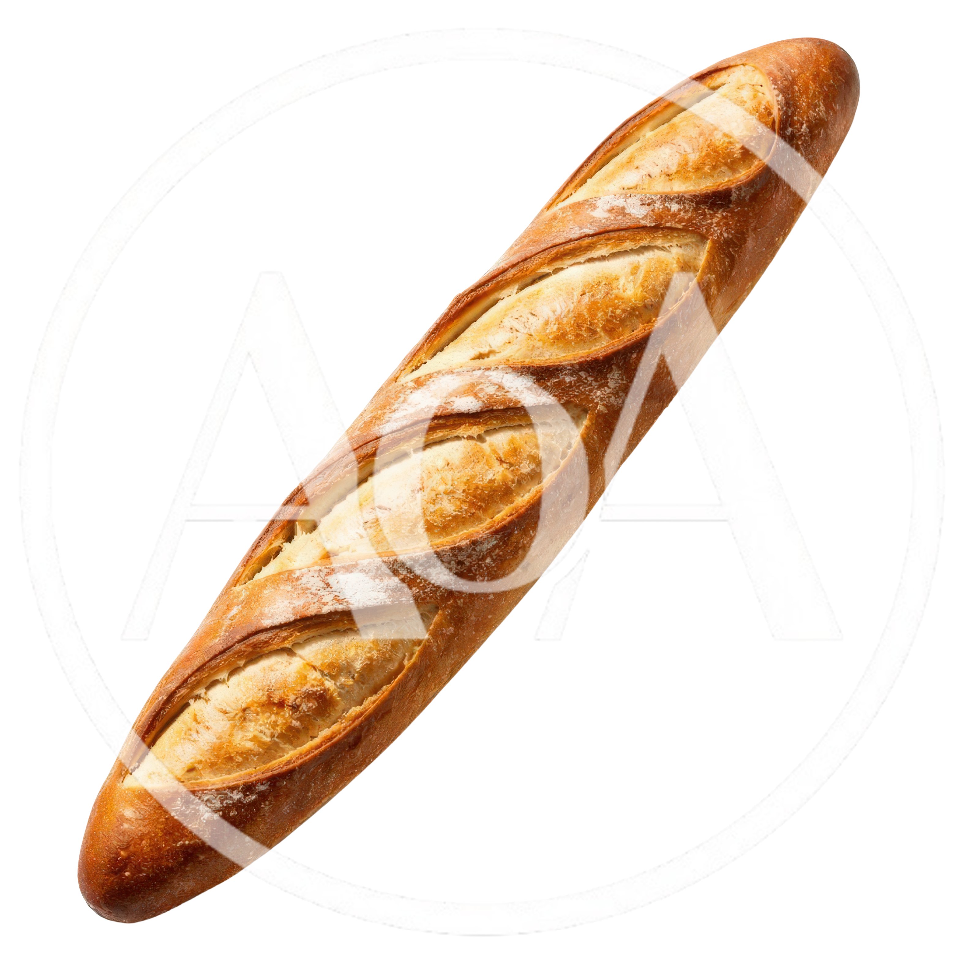 Freshly Baked French Baguette Isolated On White Background