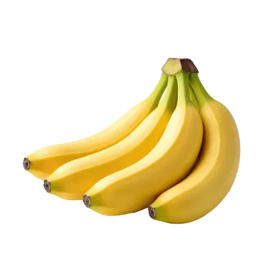 Fresh Yellow Bananas Bunch Isolated On White Background